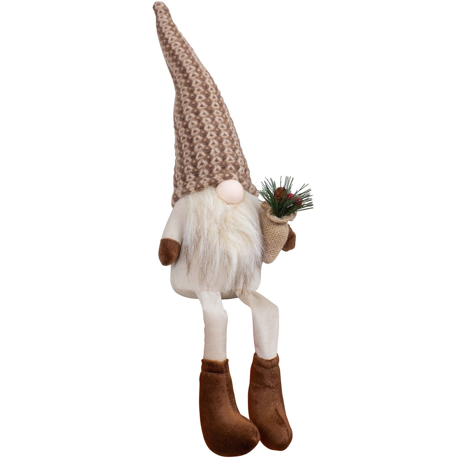 Christmas Paradise Wichtel sitzend 20 cm (50 cm) (Dekofigur, 1 St., Kantenhocker), Weihnachtsdeko Gnom beige