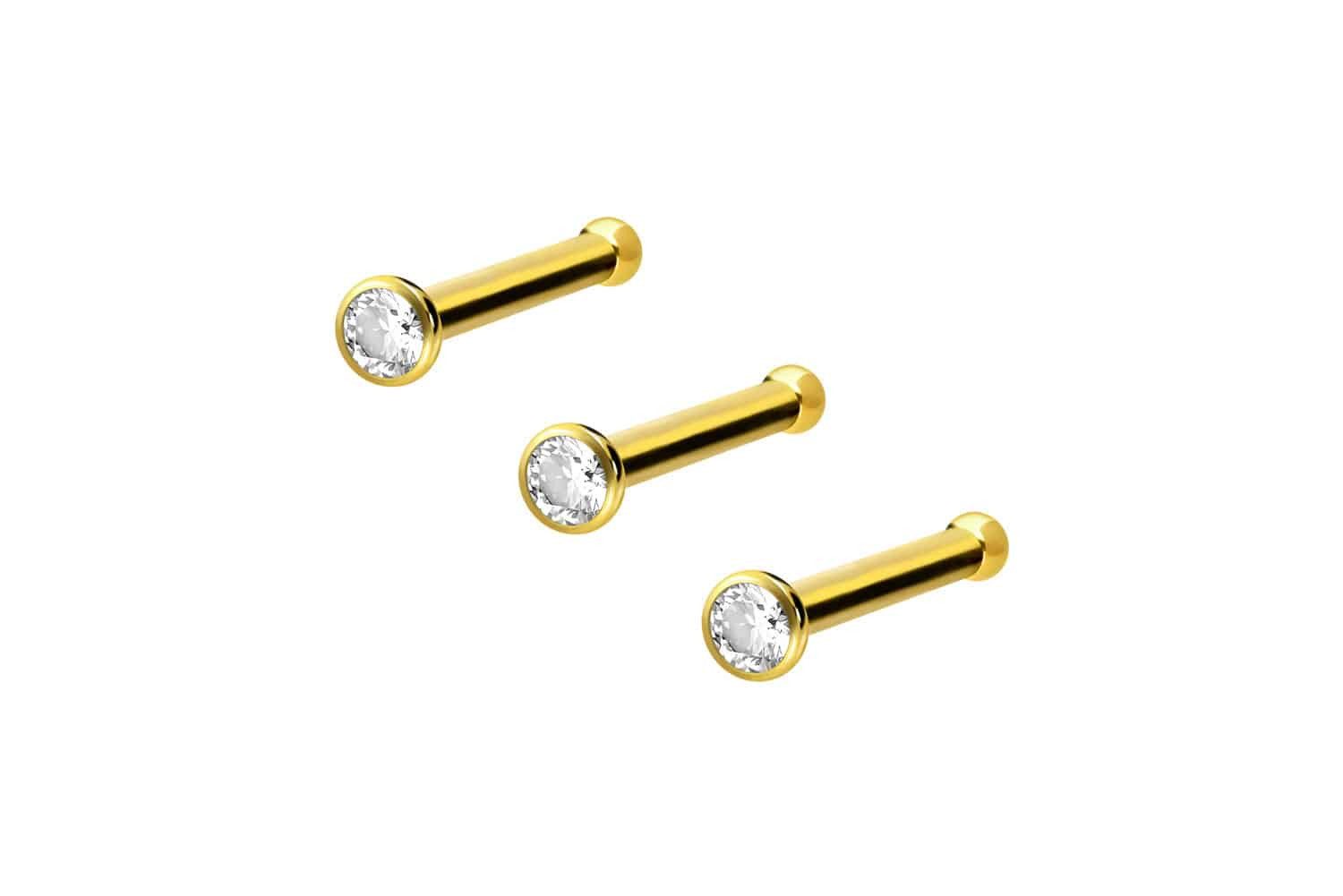 PIERCINGLINE Nasenpiercing 3er Set Chirurgenstahl Nasenstecker Pin KRISTALL günstig online kaufen