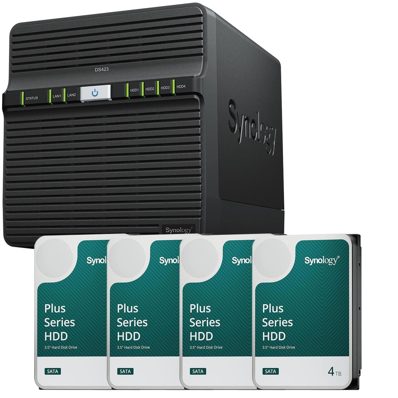 Synology Synology DS423 & 4x Synology HAT3300-4T HDD-NAS-Festplatte