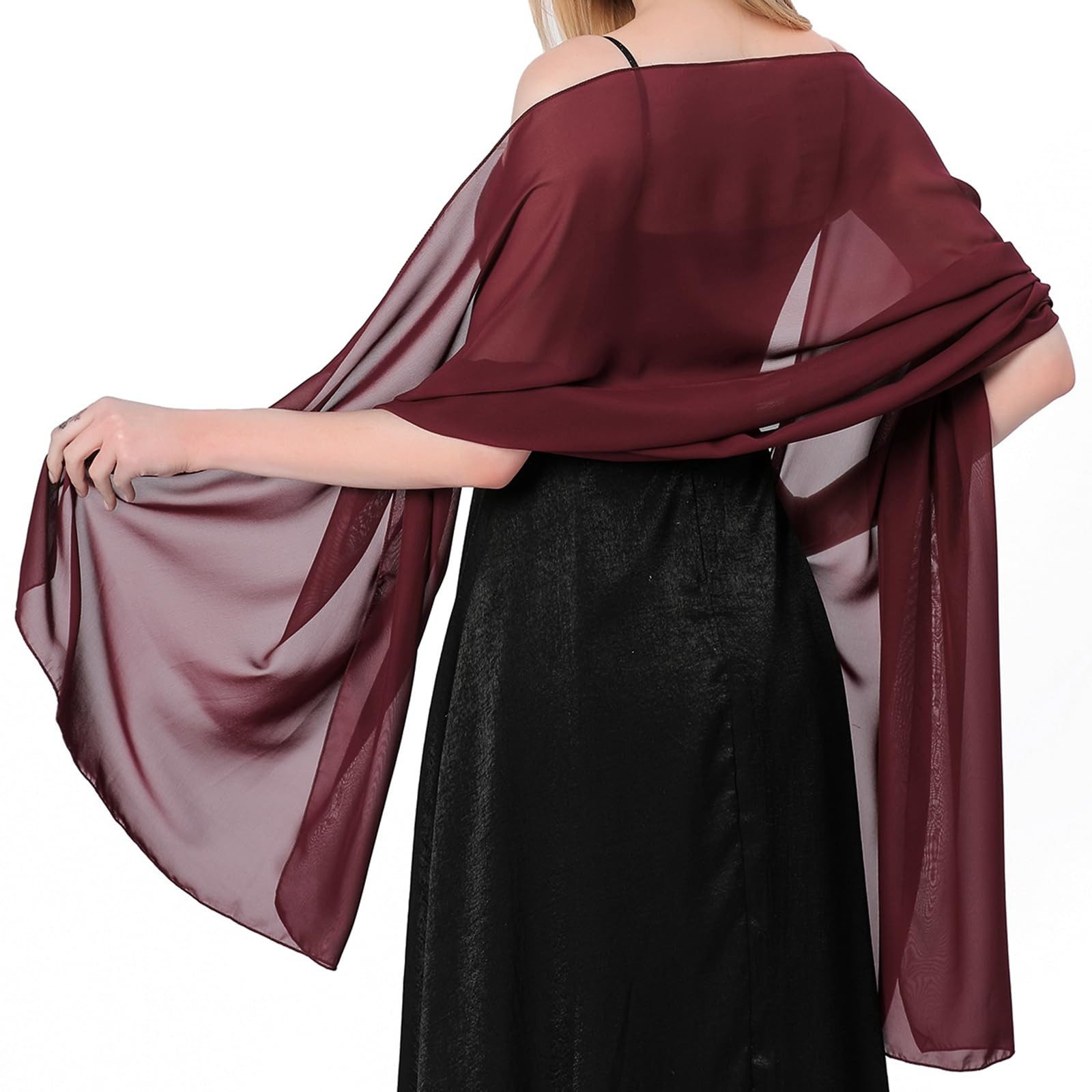 Zaewry Modeschal Stola Damen Halstuch Chiffon Sommer Schal Damen Festliche Stola, für Abendkleid oder Brautkleid Hochzeit Scarf