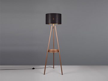 meineWunschleuchte LED Stehlampe, Ablagetisch, LED wechselbar, warmweiß, ausgefallen-e moderne dimmbare Tripod mit Dreibein Gold-en, Höhe 152cm