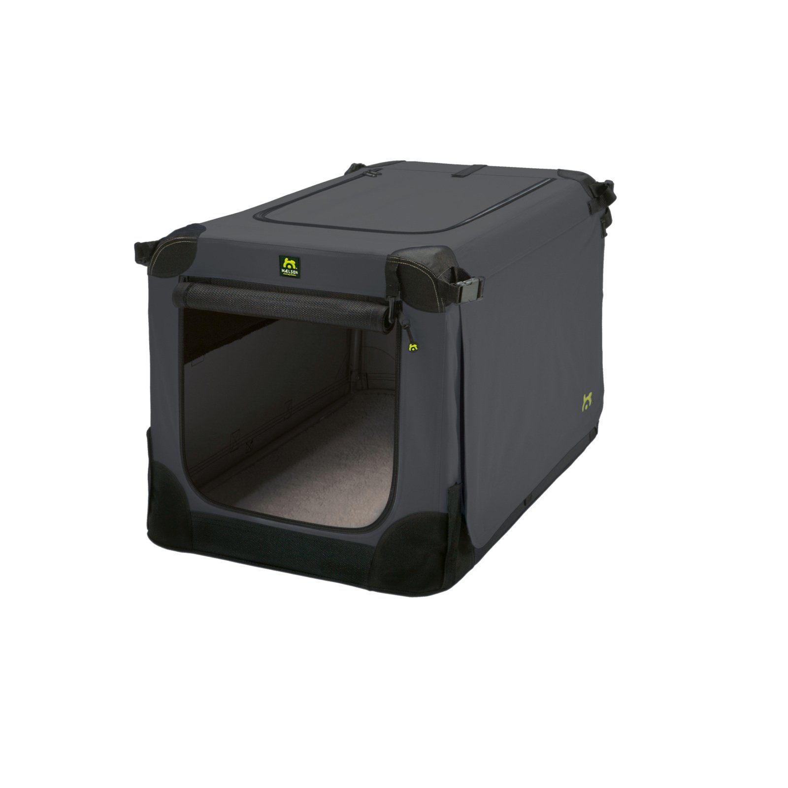 MAELSON Tiertransportbox Soft Kennel Transportbox, faltbar, anthrazit, für Hunde und Katzen geeignet