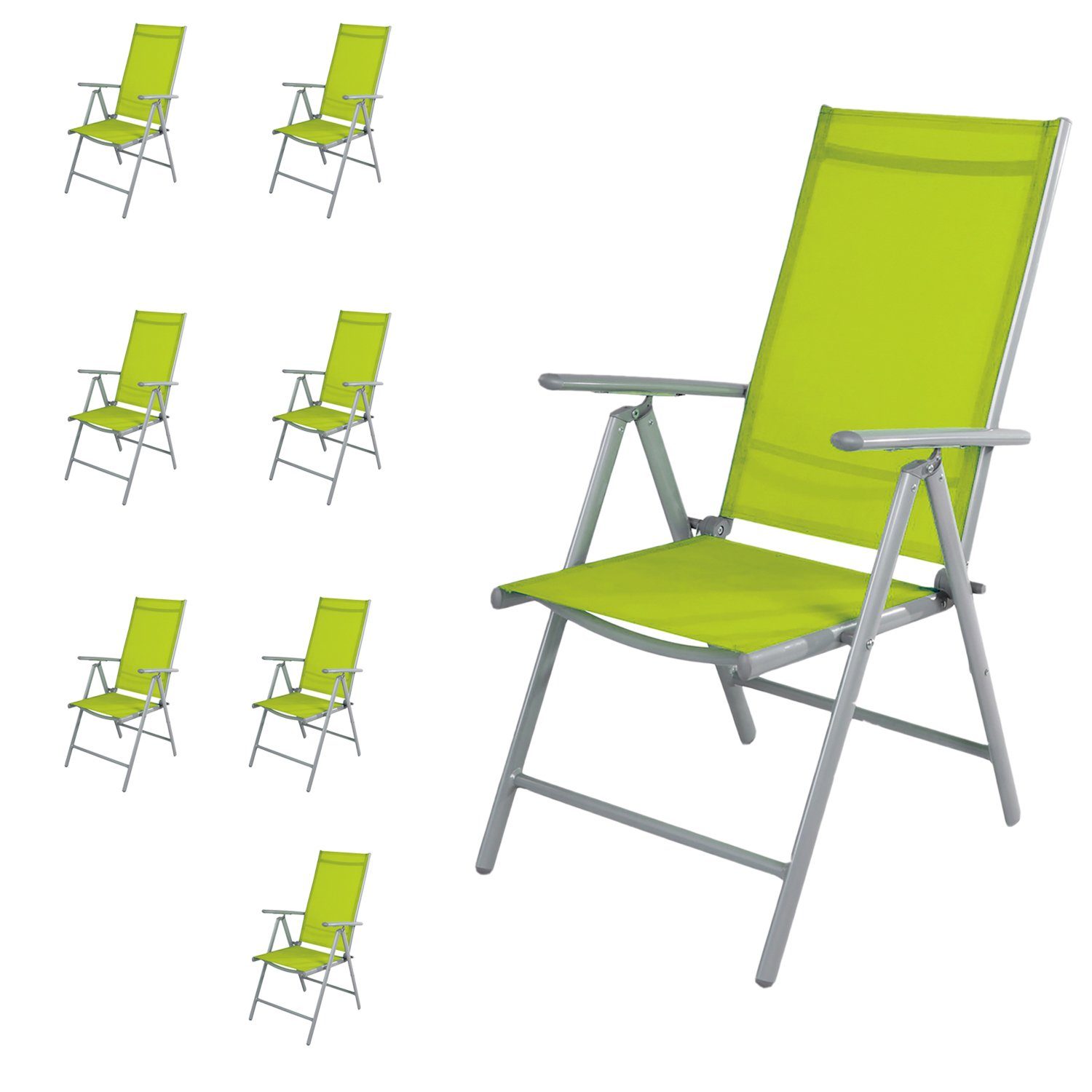 Mojawo Faltstuhl 8 Stück Garten Klappstuhl Aluminium Textilen