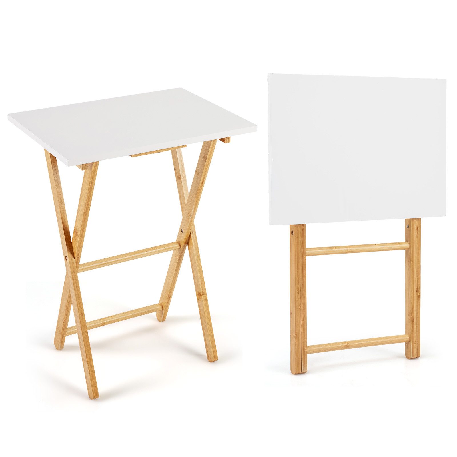 KOMFOTTEU Beistelltisch (2er Set), Klapptisch Couchtisch Kaffeetisch, bis 20 kg