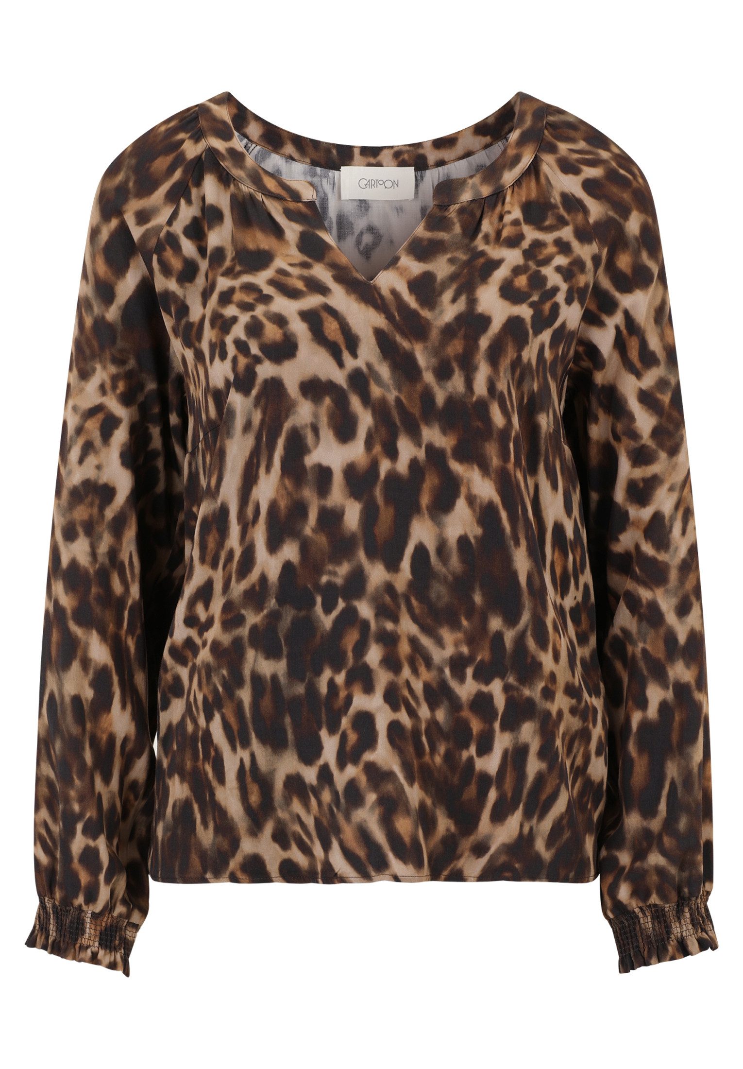 Cartoon Schlupfbluse Damen Casual-Bluse mit Muster günstig online kaufen