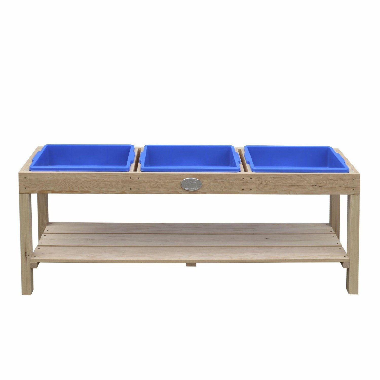 Natur24 Gartentisch Holz Spieltisch 27 x 124 x 50 cm Kunststoff Natur Blau