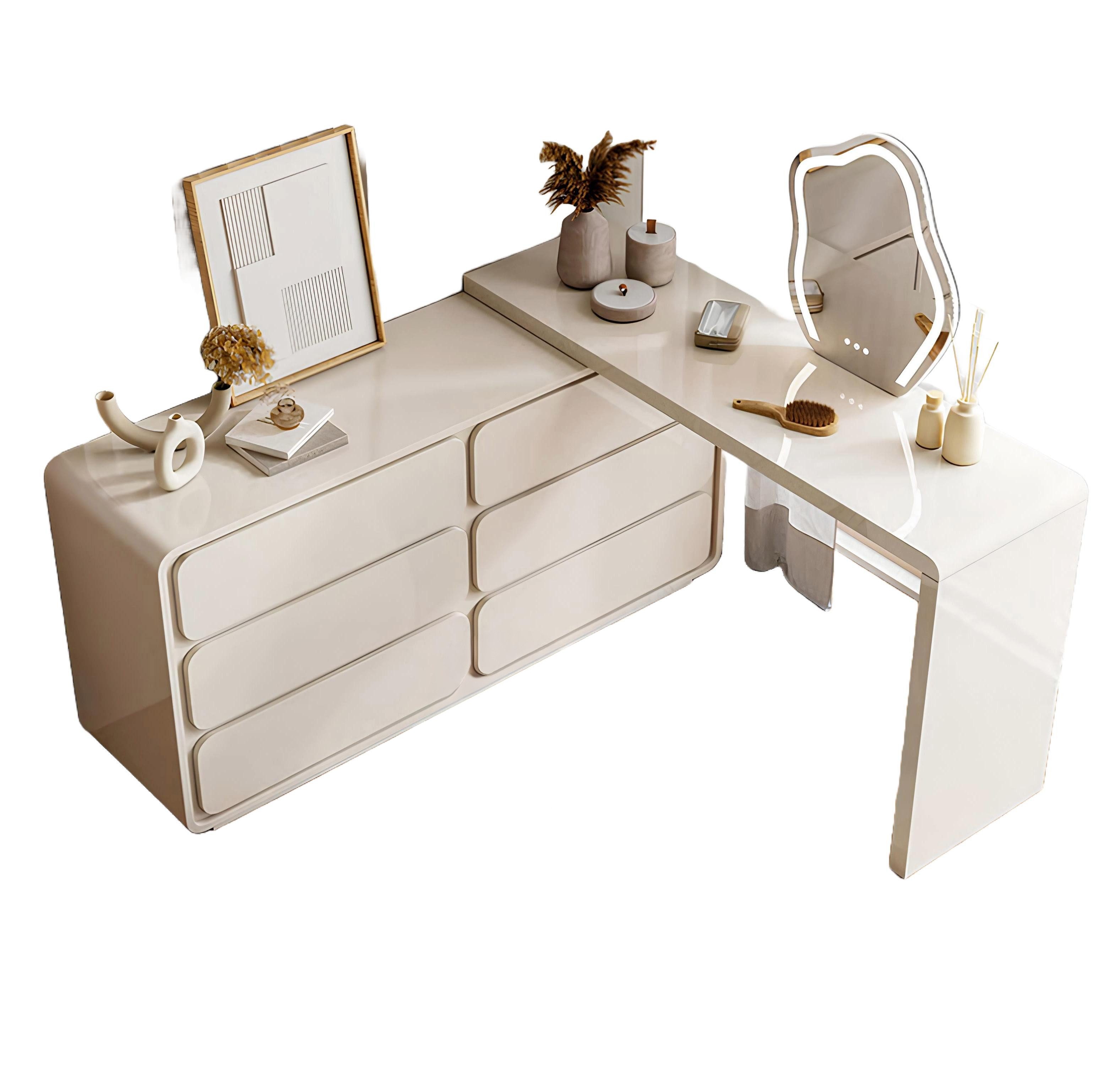 Xlmoebel Schminktisch Eck-Schminktisch in Weiß mit Schubladen und modernem Design (1-St., Schminktisch), Hergestellt in Europa