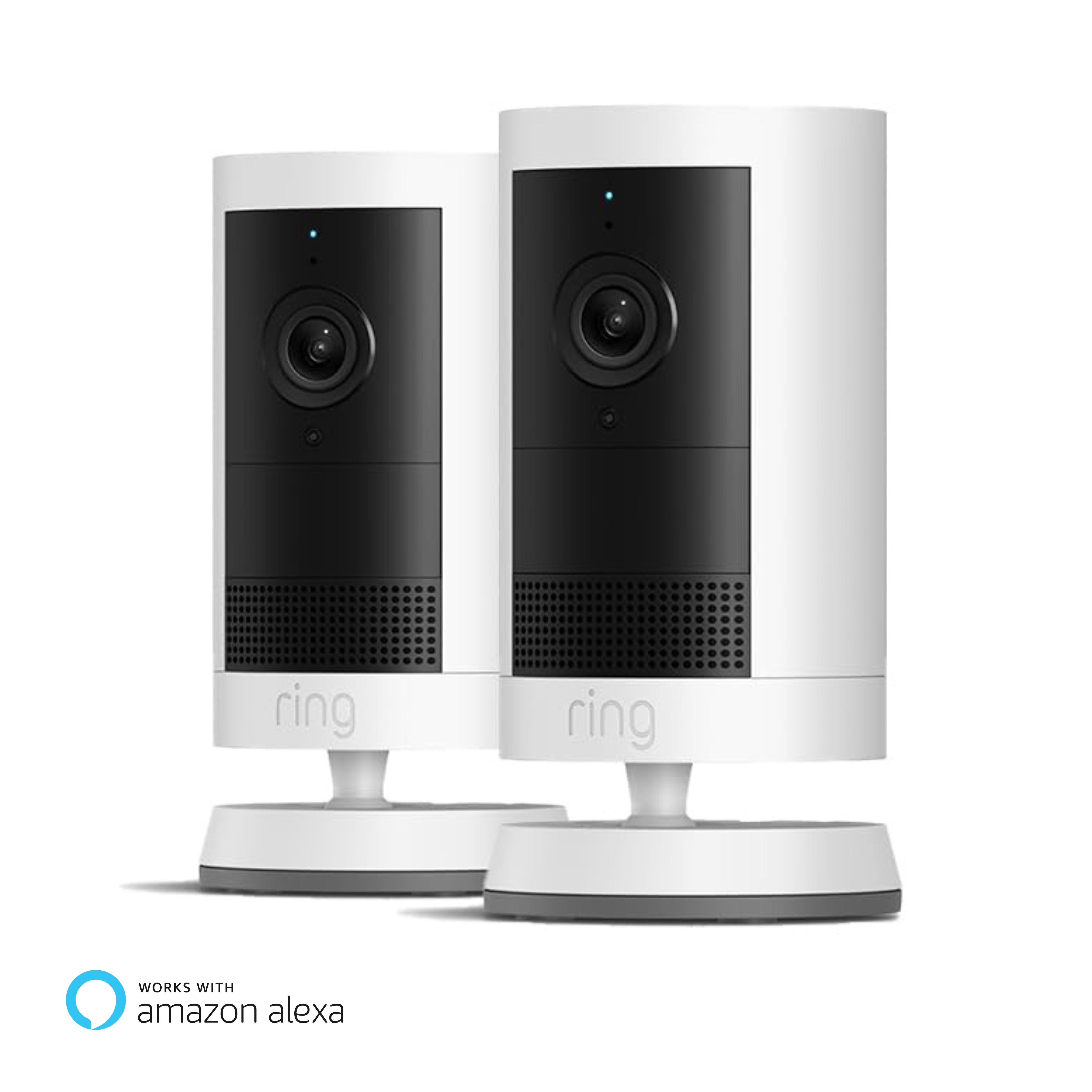 Ring Überwachungskamera 2x Außenkamera Plus Akku (Outdoor Camera Plus Neueste Generation) (Außenbereich, Innenbereich, Spar-Set, 2er Set, 2K-Weitwinkelvideo, Kabellos, Selbstinstallation)