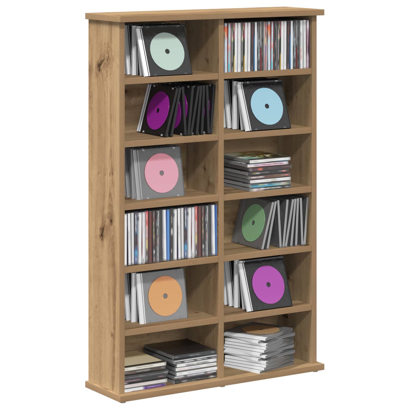 vidaXL Schranksystem CD Regal Artisan-Eiche 60 x 17 x 92 cm Holzwerkstoff (1-St)