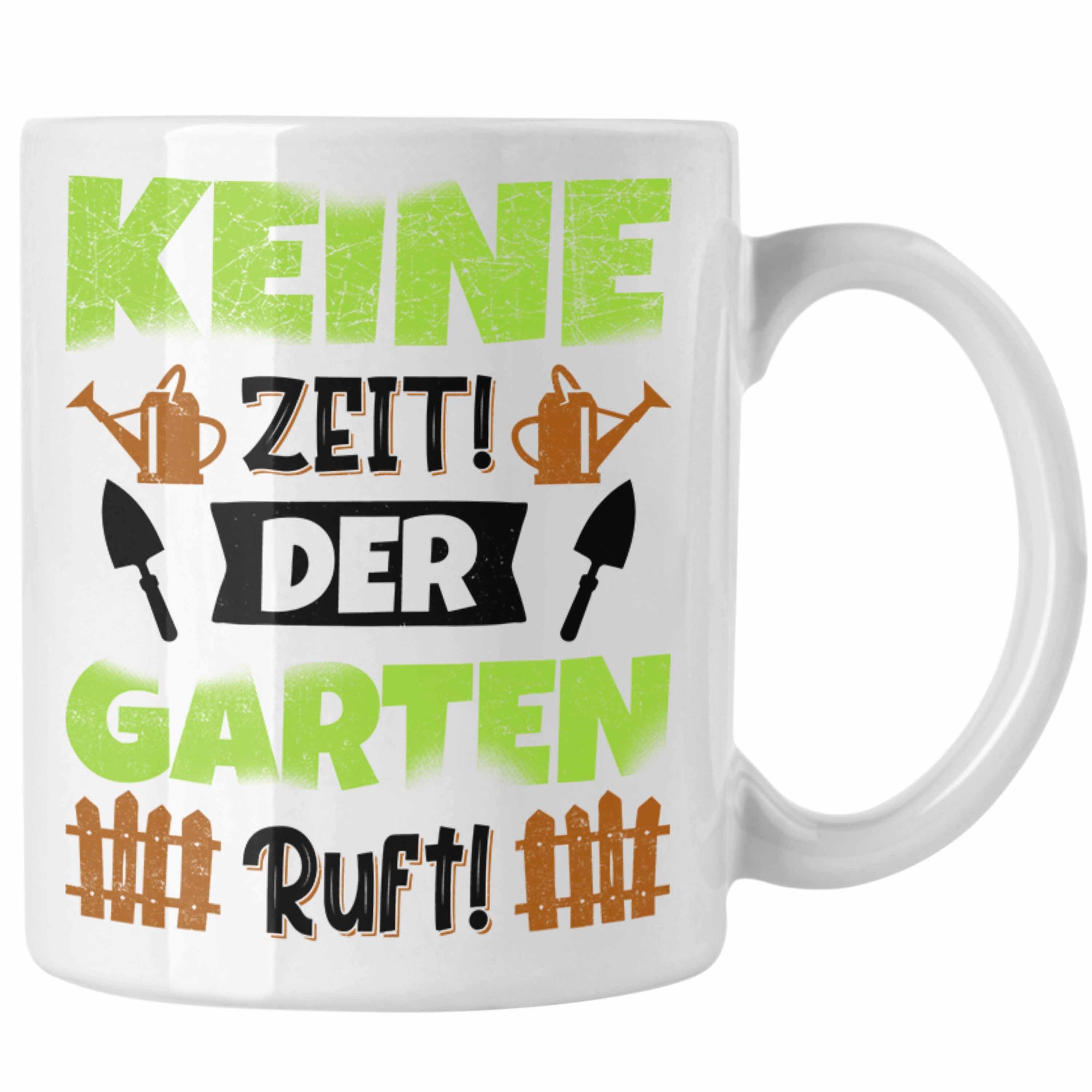 Trendation Garten Spruch Weiss Garten Gärtner für Geschenk - Kaffeetasse Hobbygärtner Tasse Becher Trendation Tasse