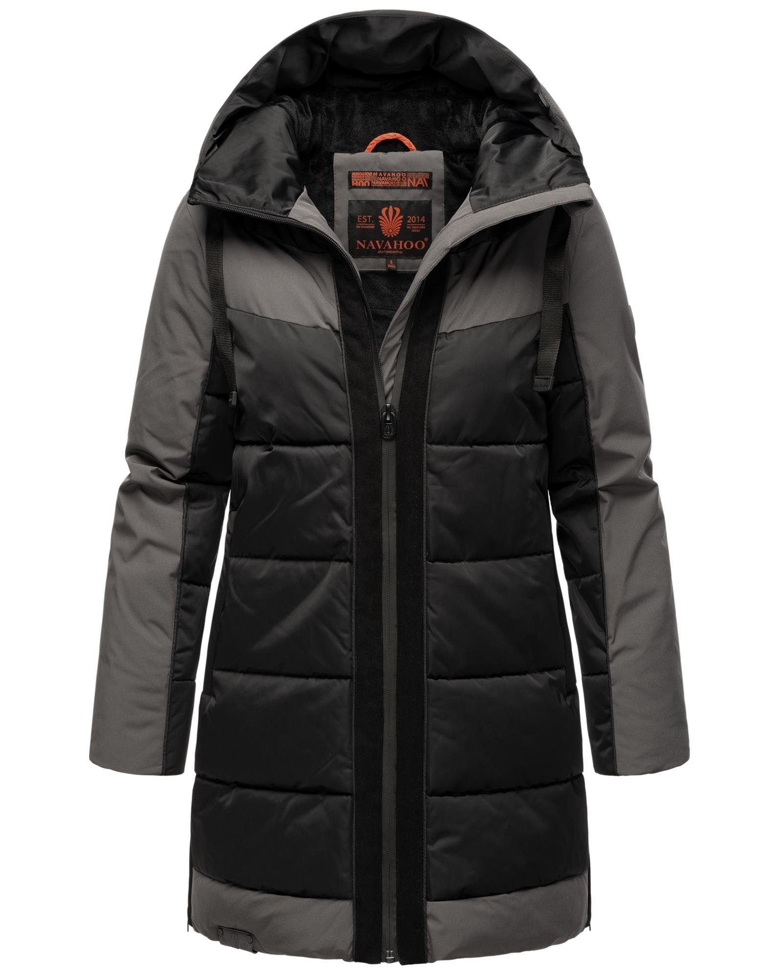 Navahoo Steppjacke Samtkätzchen Modischer, gesteppter Damen Winter  Kurzmantel, Wasserdichtes und winddichtes, sowie robustes Obermaterial