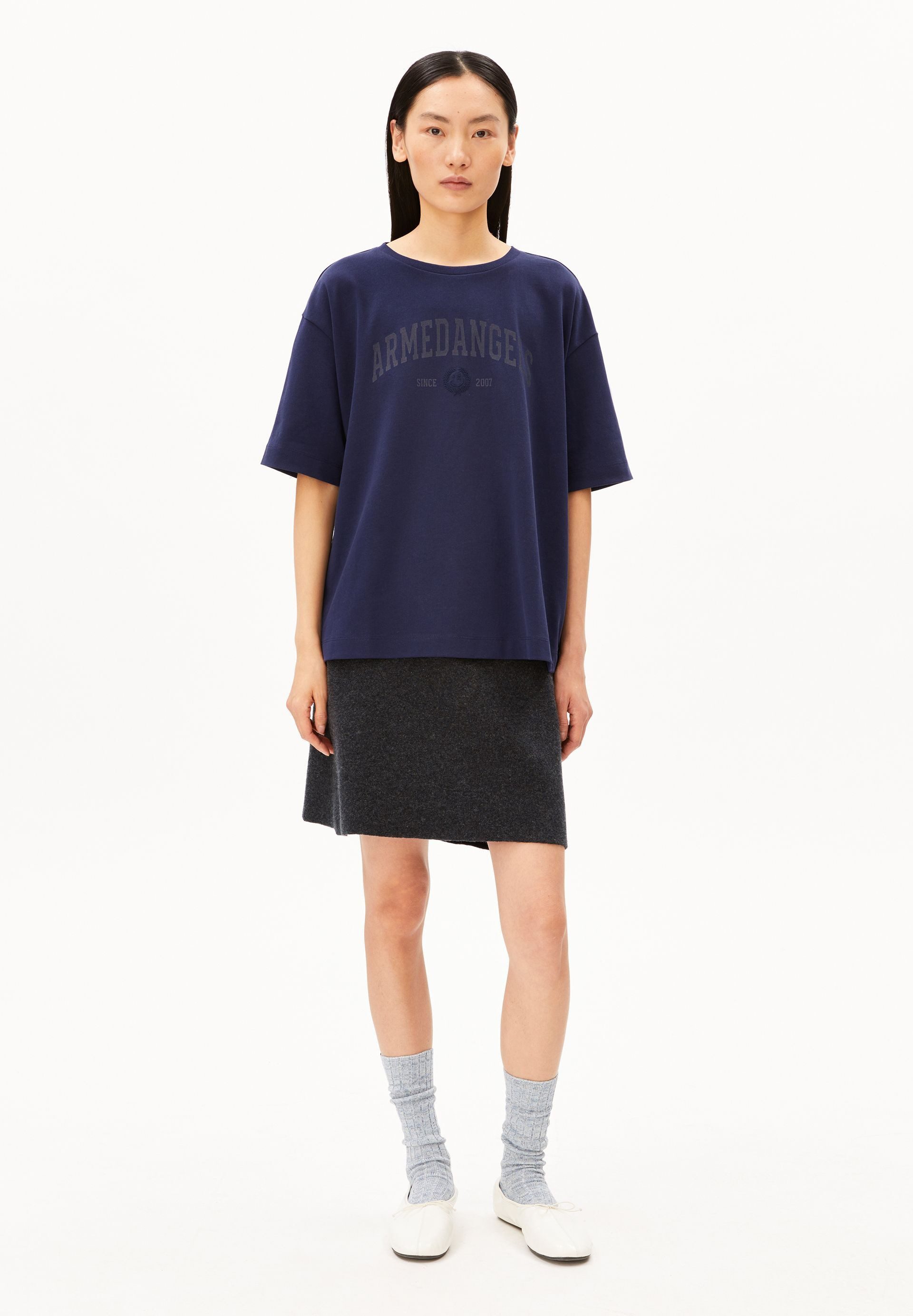 Armedangels T-Shirt GIANNAA COLLEGE T-Shirt aus Bio-Baumwoll Mix Oversized Fit