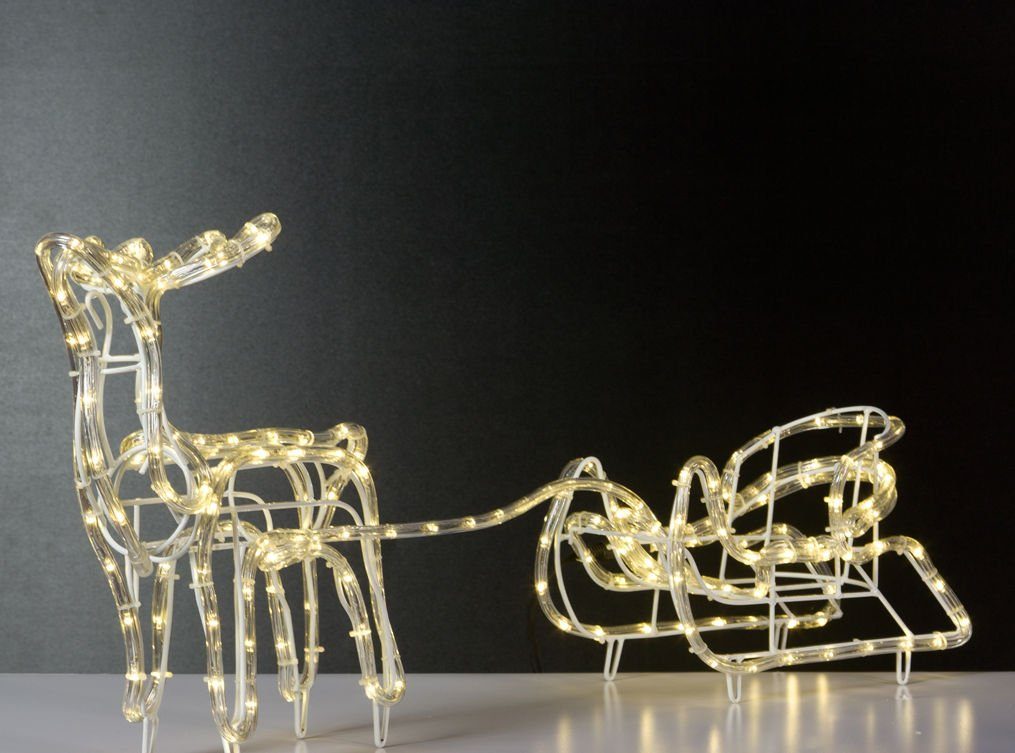 Spetebo LED-Lichterschlauch LED Rentier mit Schlitten - 192 LED, 192-flammi günstig online kaufen