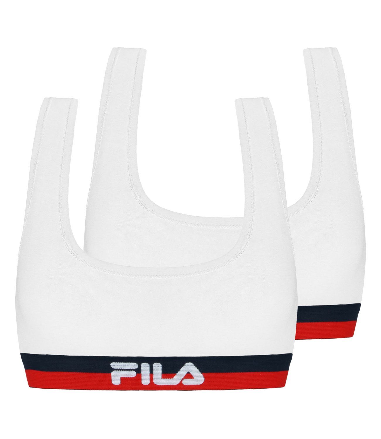 Fila Sport-Bustier Woman Bra (2-tlg., 2er) mit weichem Unterbrust-Webgummi