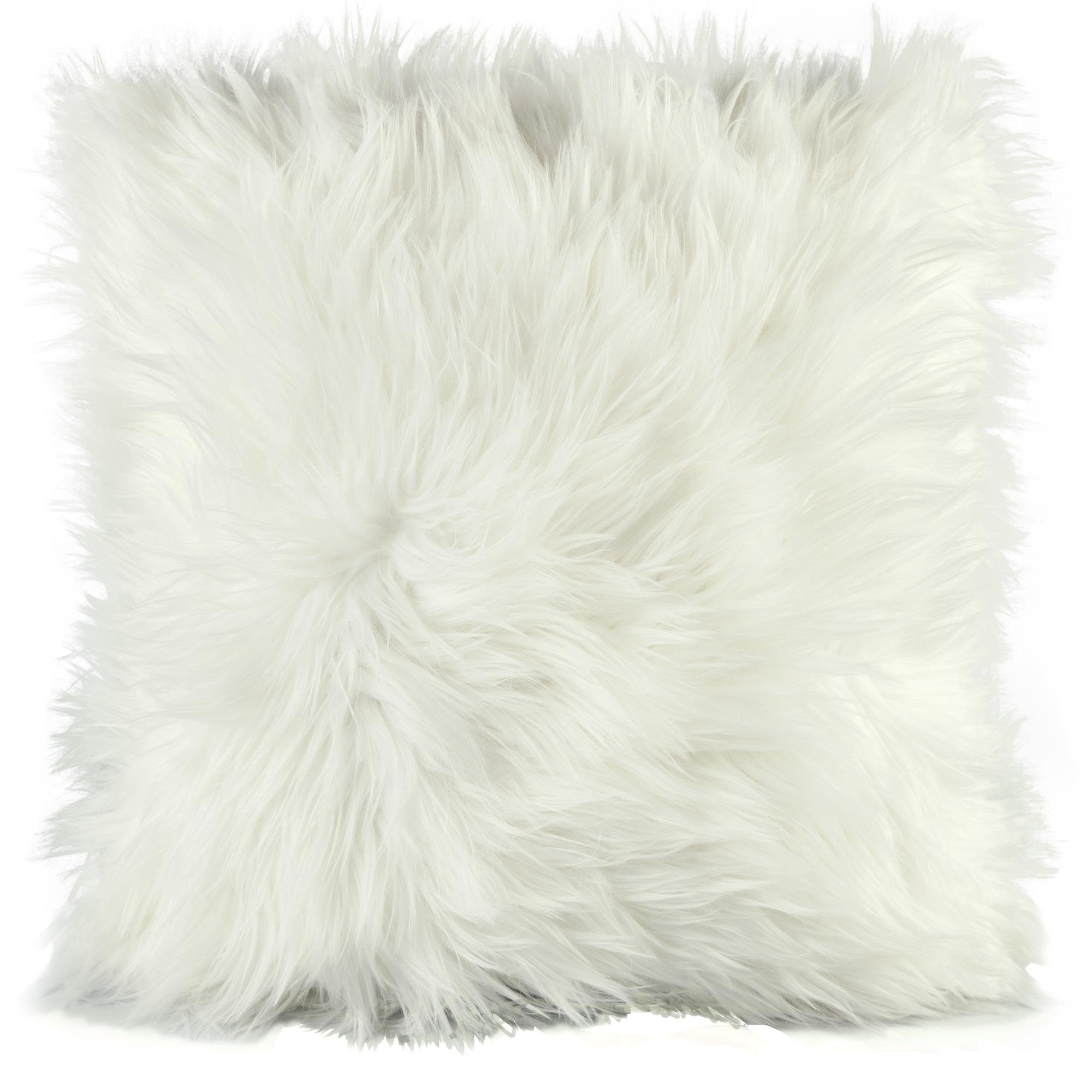 CelinaTex Dekokissen Cuddly Deko Kissen Zierkissen Sofa Fell-Imitat/Nicki 45x45cm weiß, flauschig,kuschelweich,weich,Wohnraumdekoration,waschbar,dekorativ