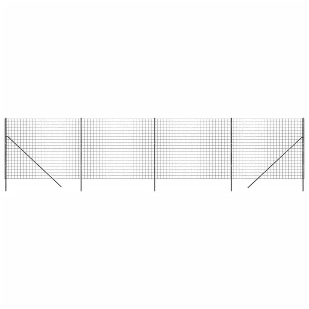 vidaXL Gartenzaun Maschendrahtzaun Anthrazit 1,6x10 m Verzinkter Stahl, (1-St)