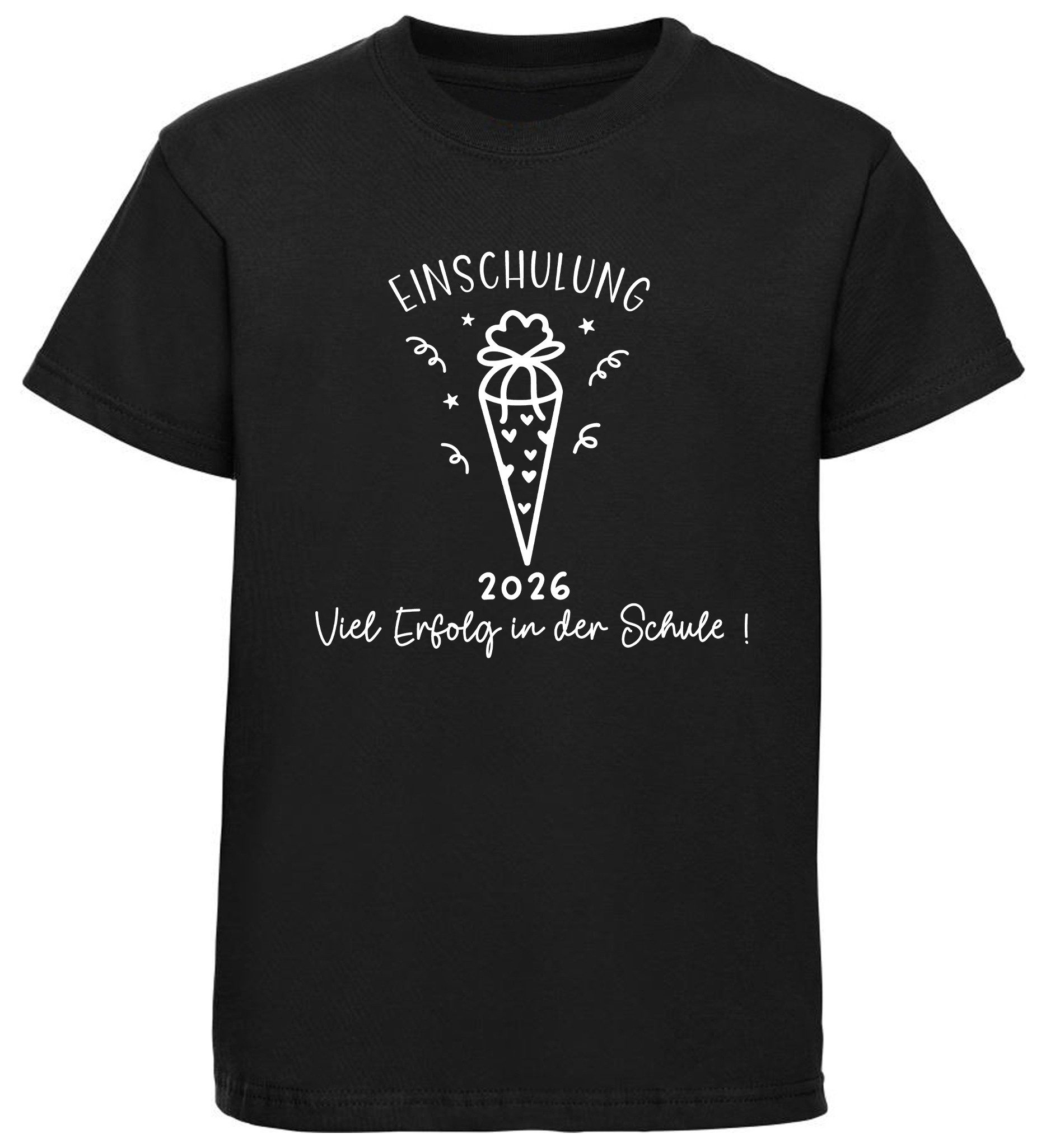 MyDesign24 T-Shirt Kinder Einschulungs T-Shirt Viel Erfolg in der Schule schwarz kurzarm Regular Fit print Shirt i790