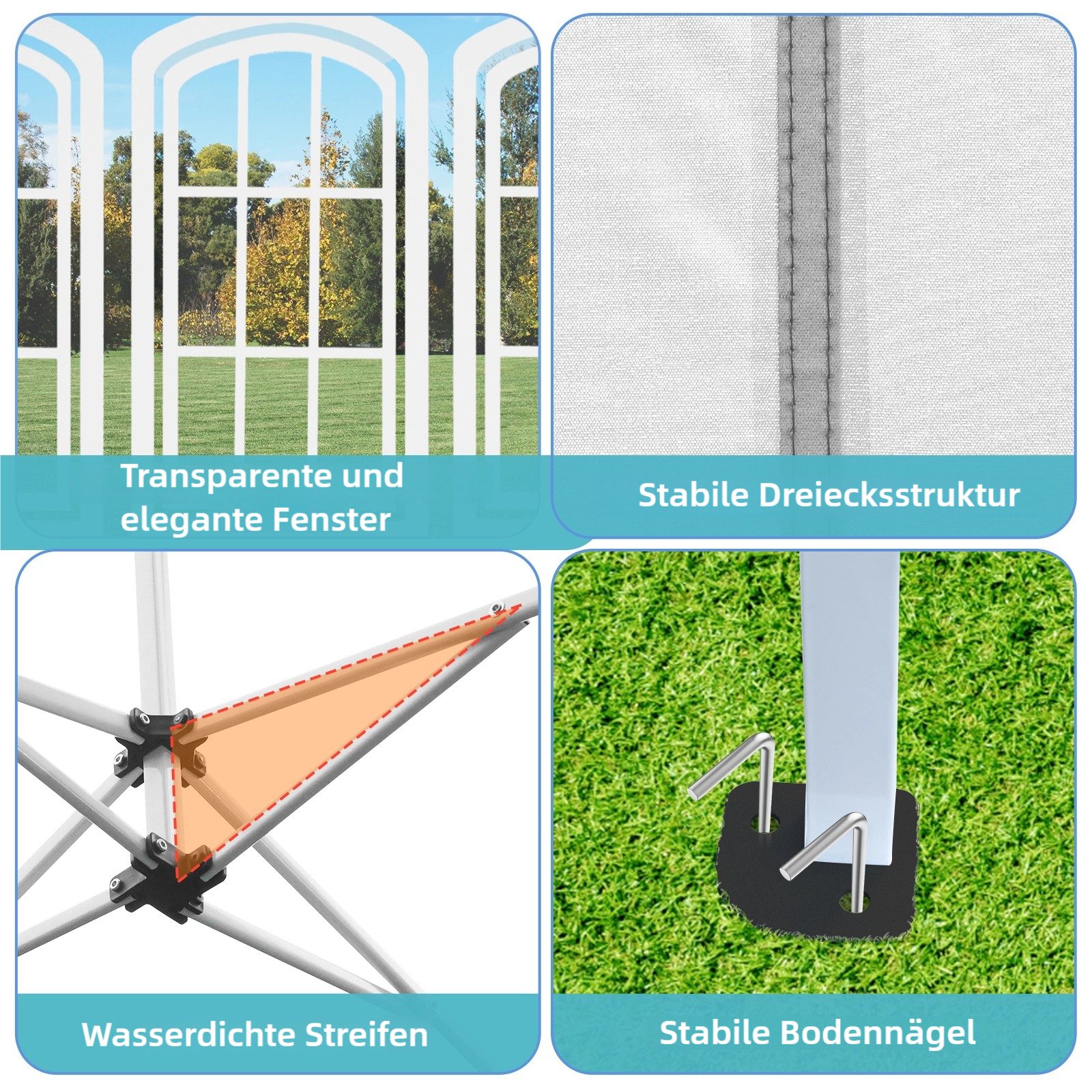 TLGREEN Faltpavillon Gartenzelt 3x6M, mit 4 günstig online kaufen