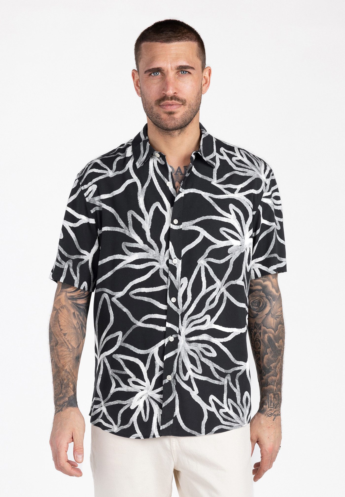 Key Largo Kurzarmhemd MSH KLBEACH 1/2 allover printed (1-tlg)