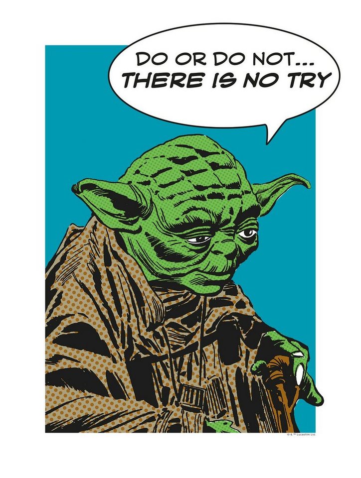 Komar Poster Star Wars Classic Comic Quote Yoda, Star Wars (1 St),  Kinderzimmer, Schlafzimmer, Wohnzimmer