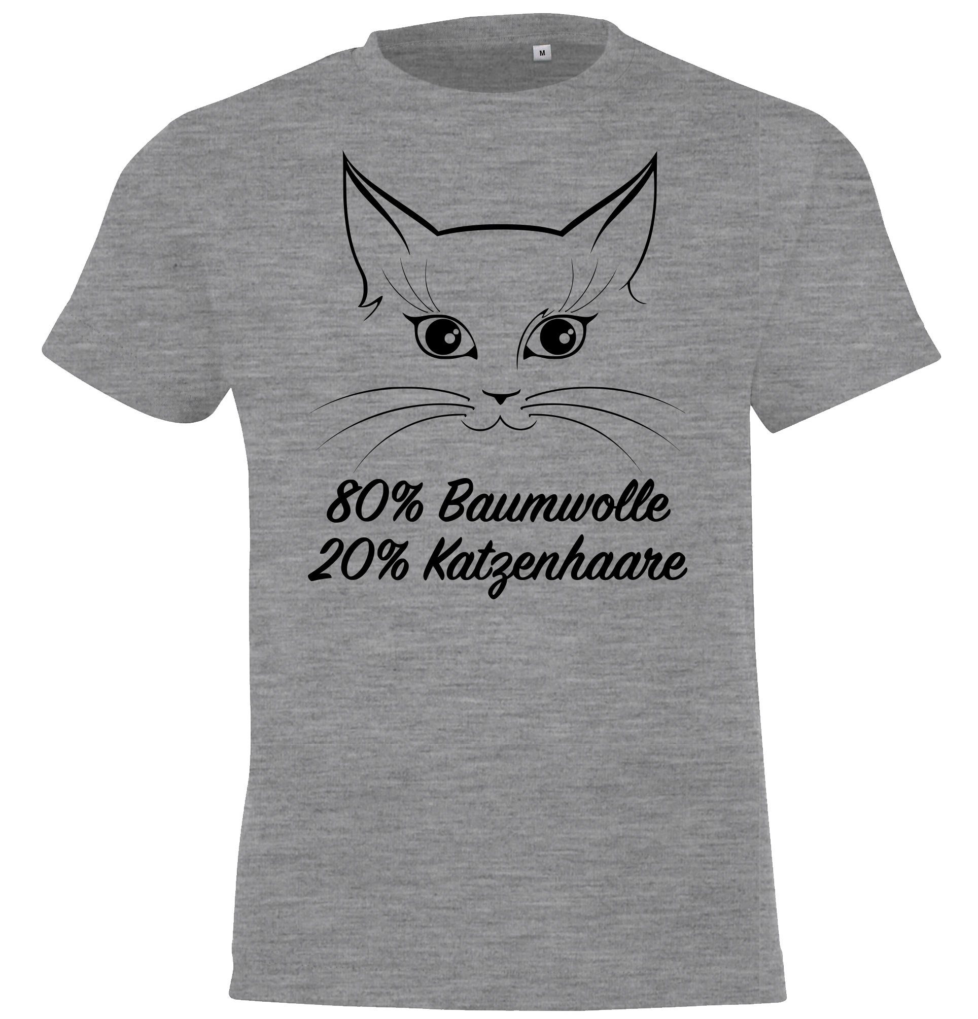 Youth Designz T-Shirt Katze Katzenhaare Kinder Shirt mit lustigem Spruch Aufdruck Grau