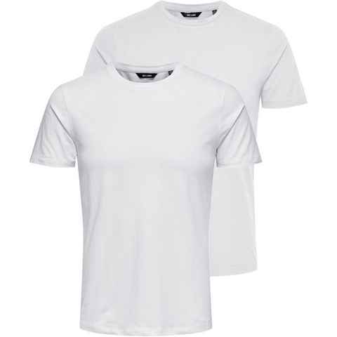 ONLY & SONS T-Shirt BASIC LIFE SLIM O-NECK 2-PACK (Packung, 2-tlg., 2er-Pack)