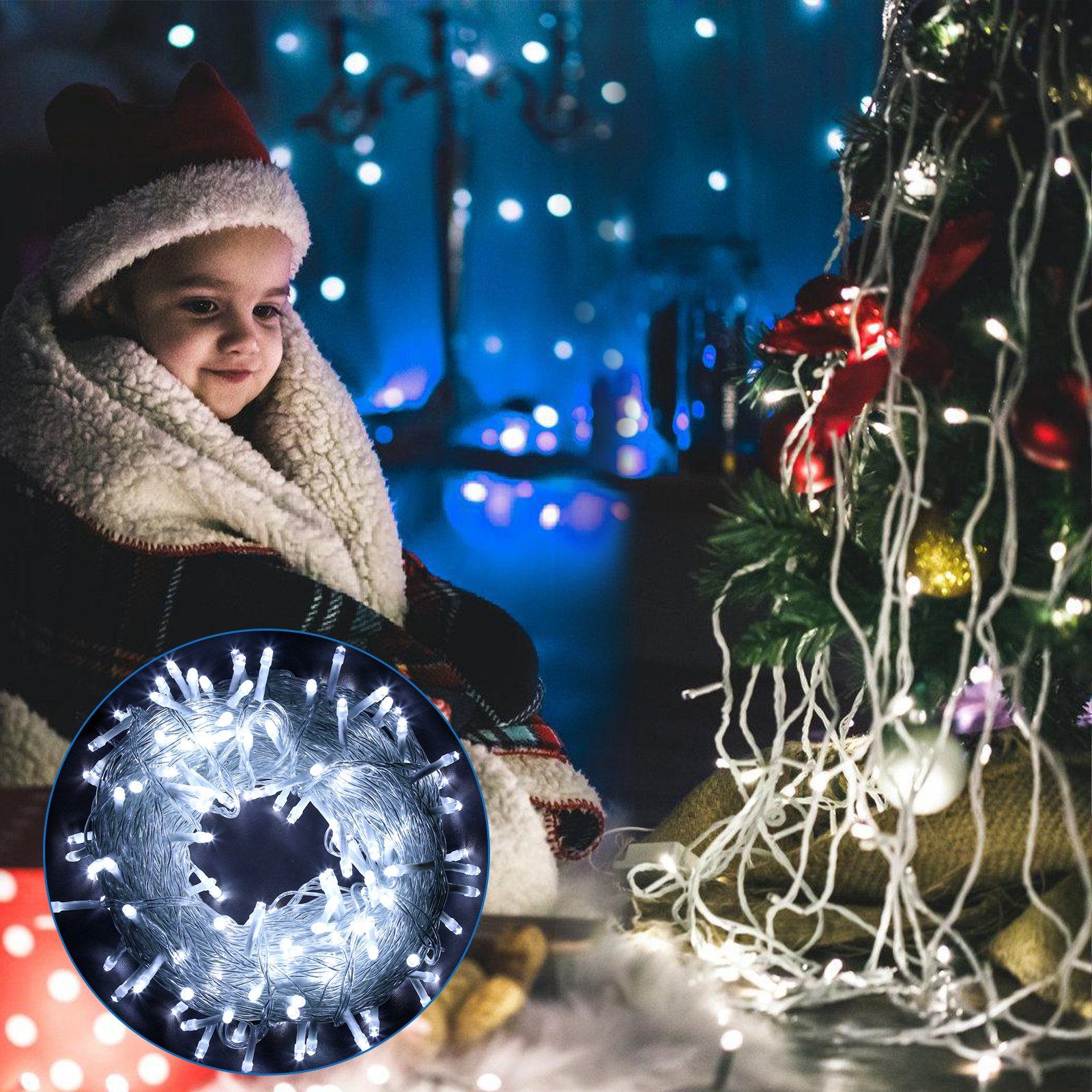 Clanmacy LED-Lichterkette Eisregen Wasserfall Deko biegsam günstig online kaufen