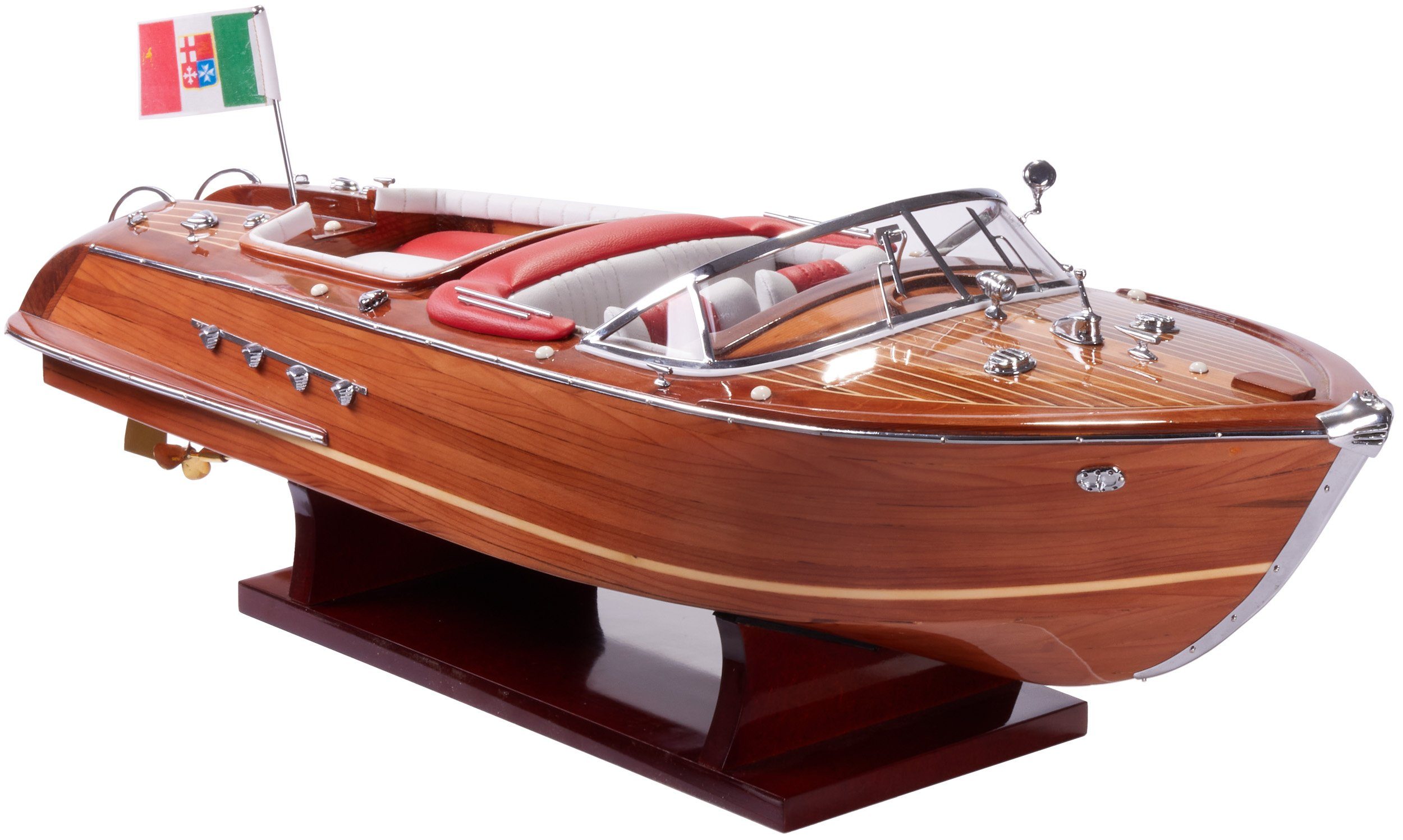 Holz Modellboot Italienisches Motorboot Größe 35 x 11 x 13 cm Boot Modell 