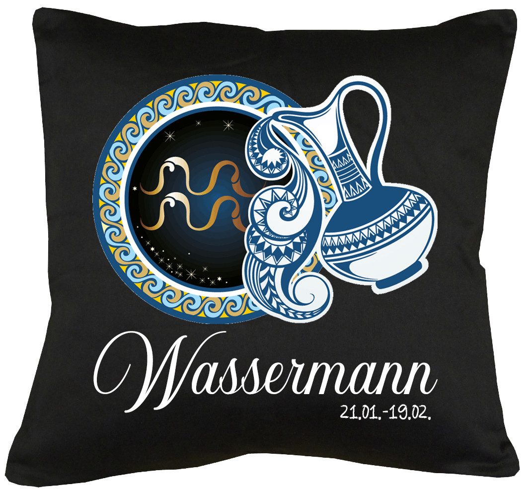 Dekokissen Sternzeichen Wassermann Kissen mit Füllung 40x40cm