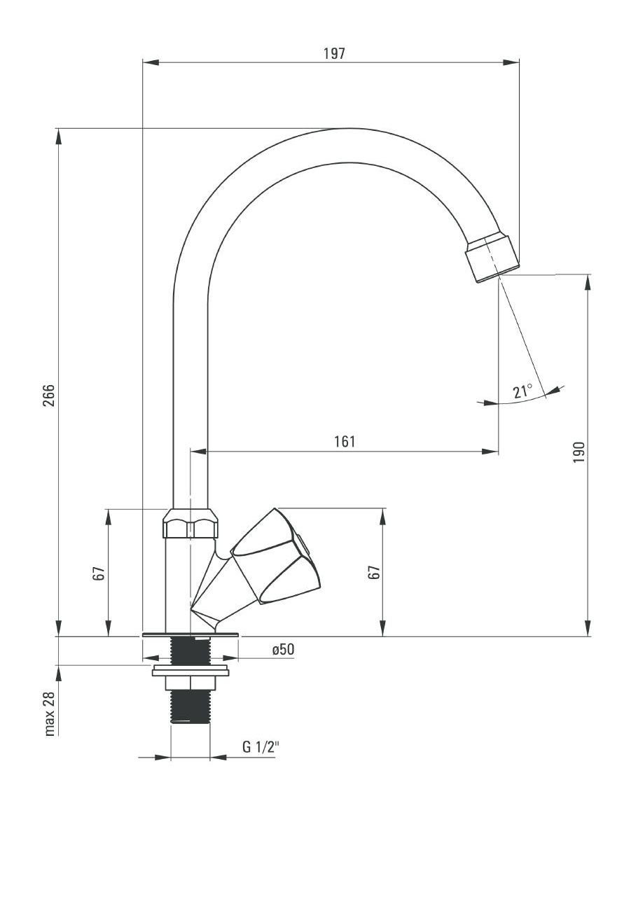 Deante Waschtischarmatur BEZ 062L Kaltwasserarmatur Standventil günstig online kaufen