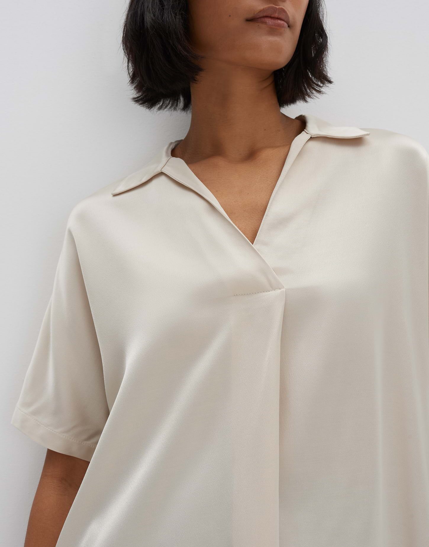 someday Kurzarmshirt KELUCY Loose im Polokragen Detail