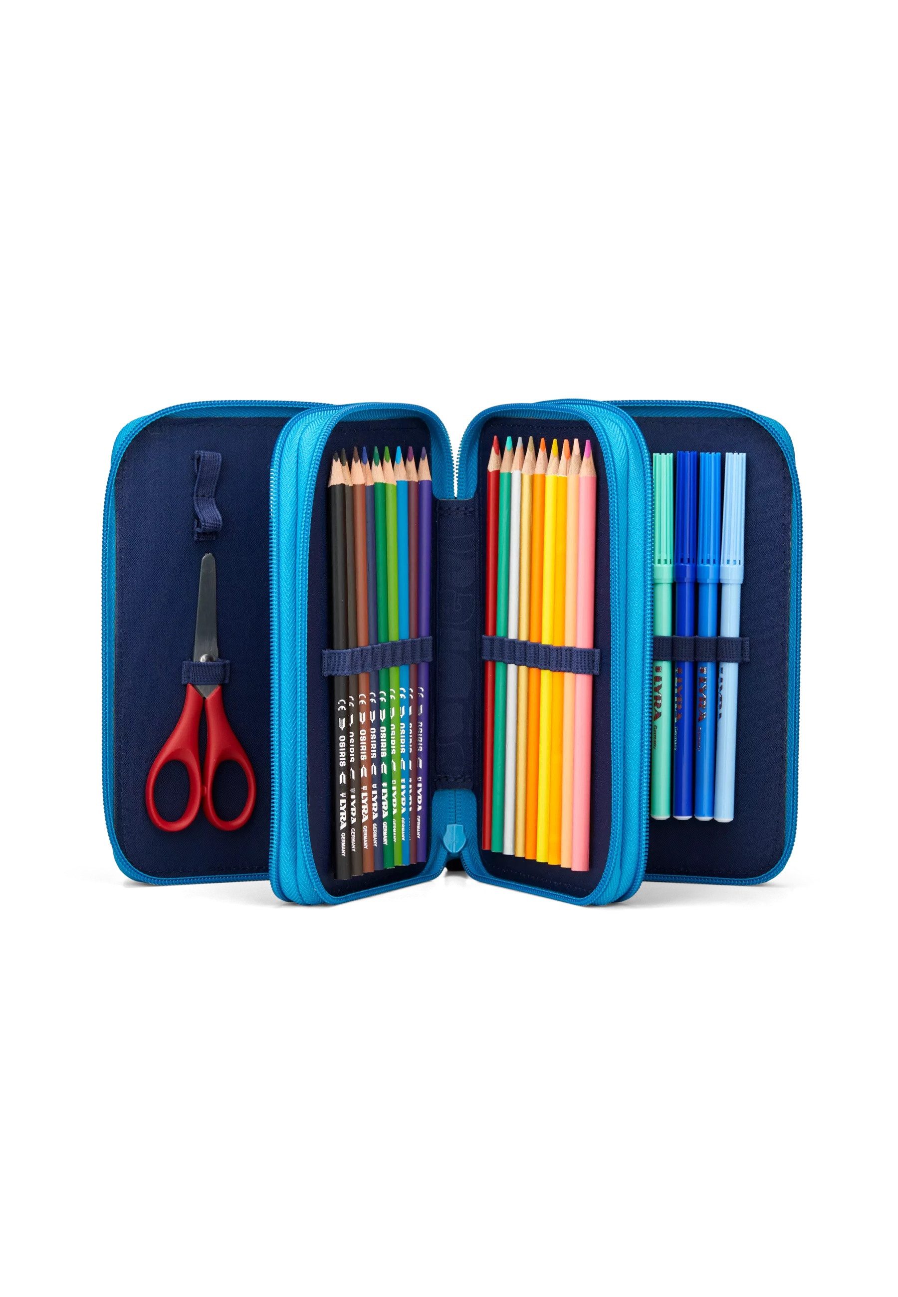 ergobag Federmäppchen Maxi Mäppchen ., (41-tlg), mit Stiften befüllt