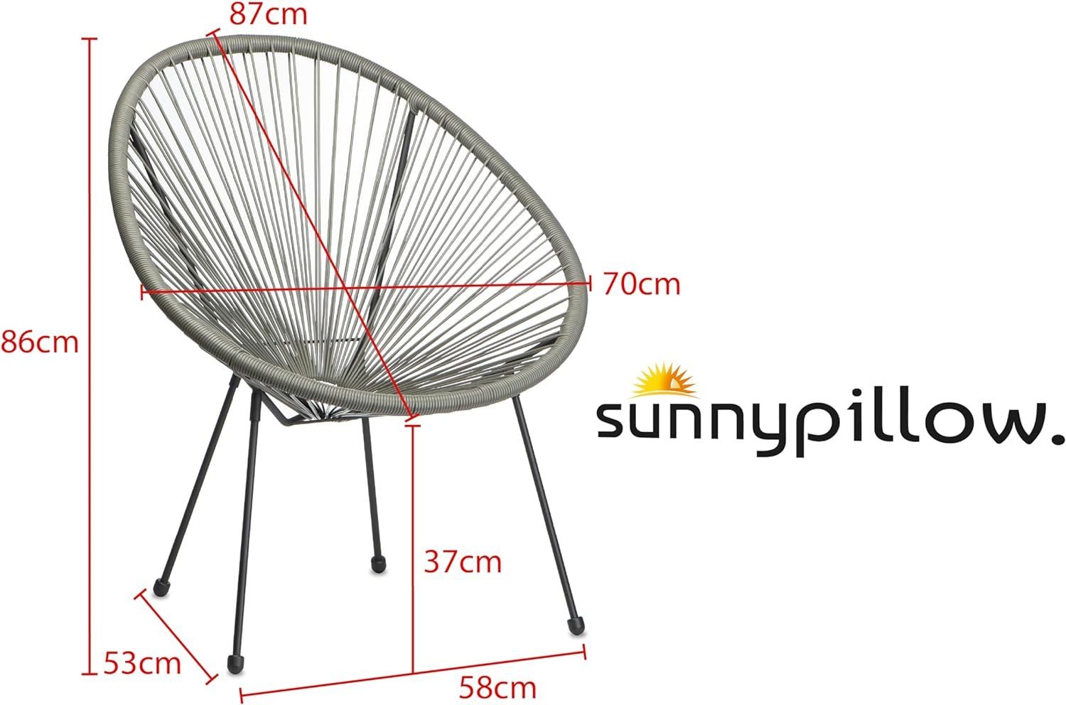 sunnypillow Gartenstuhl Acapulco, gemütlicher Loungesessel für günstig online kaufen