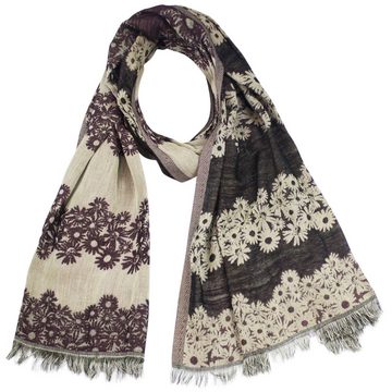 Sunsa Modeschal Sunsa Winterschal, Große Stola Halstuch. Damen Schal aus 60% Baumwolle/40% Viskose mit Blumen Design Blumen Design