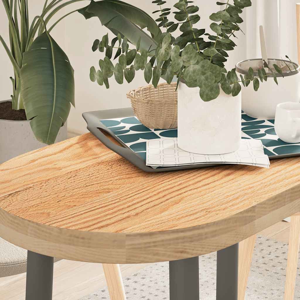 vidaXL Tischplatte Tischplatte 80x40x4 cm Massivholz Eiche Oval (1 St)