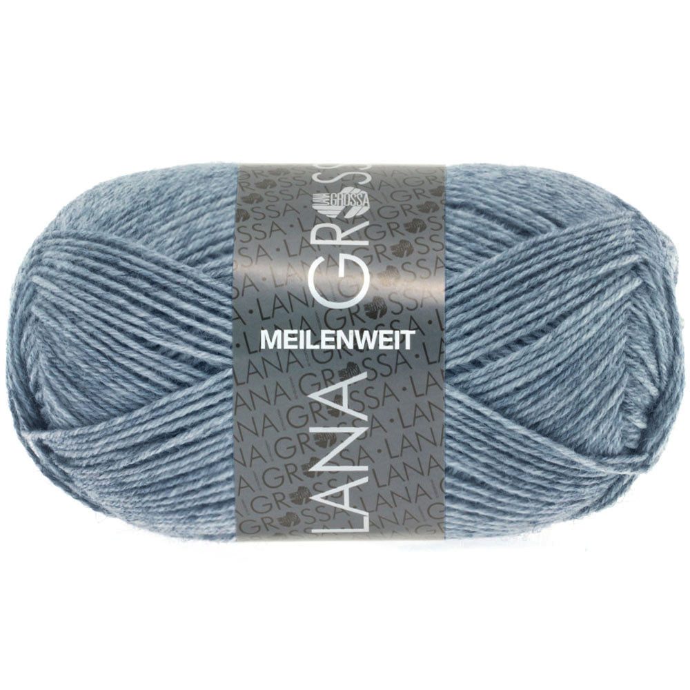 LANA GROSSA MEILENWEIT 50 g UNI Häkelwolle, 210 m (4-fach Sockenwolle mit 80 % Schurwolle), 50 g