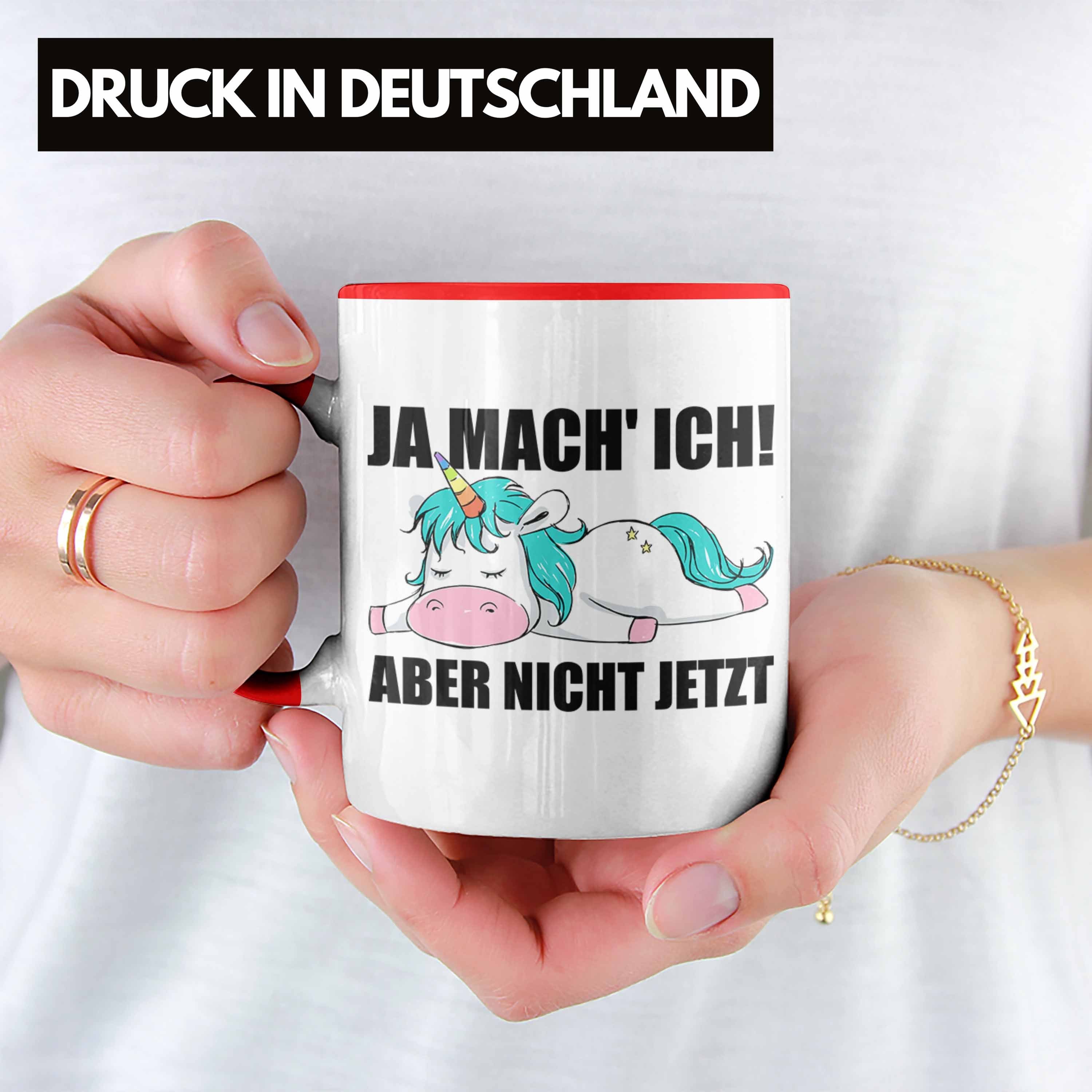 Einhorn mit - Kollegin Arbeitskollege Tasse Spruch Trendation Mitarbeiter Geschenk Trendation Lustige Tasse Rot