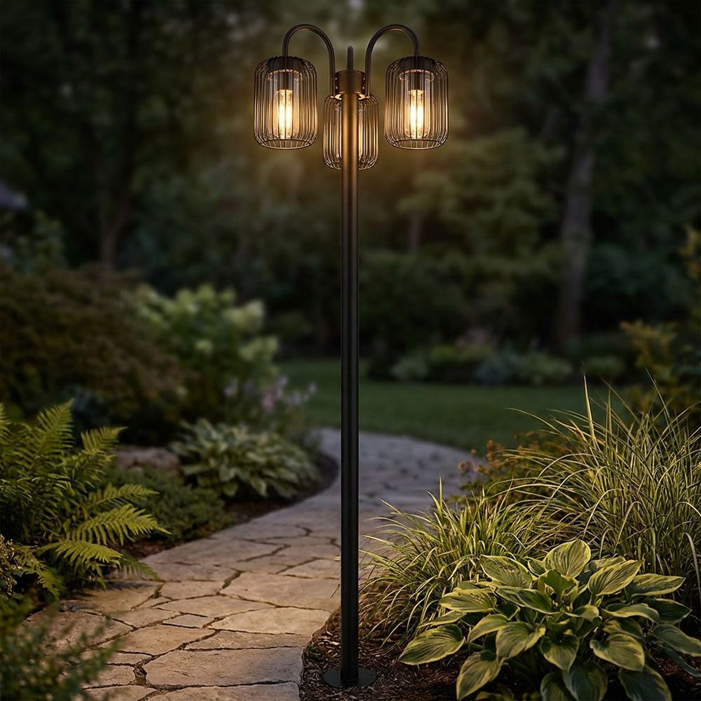 GLOBO LIGHTING LED Stehlampe, Leuchtmittel inklusive, Warmweiß, LED Außen Stehlampe Kandelaber Stehleuchte Außen Garten Wegelampe