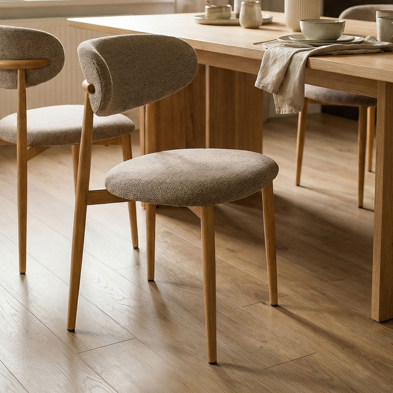 IDIMEX Esszimmerstuhl ARIEL (2 St), Esszimmerstühle 2er Set gepolstert mit Stoffbezug Beige