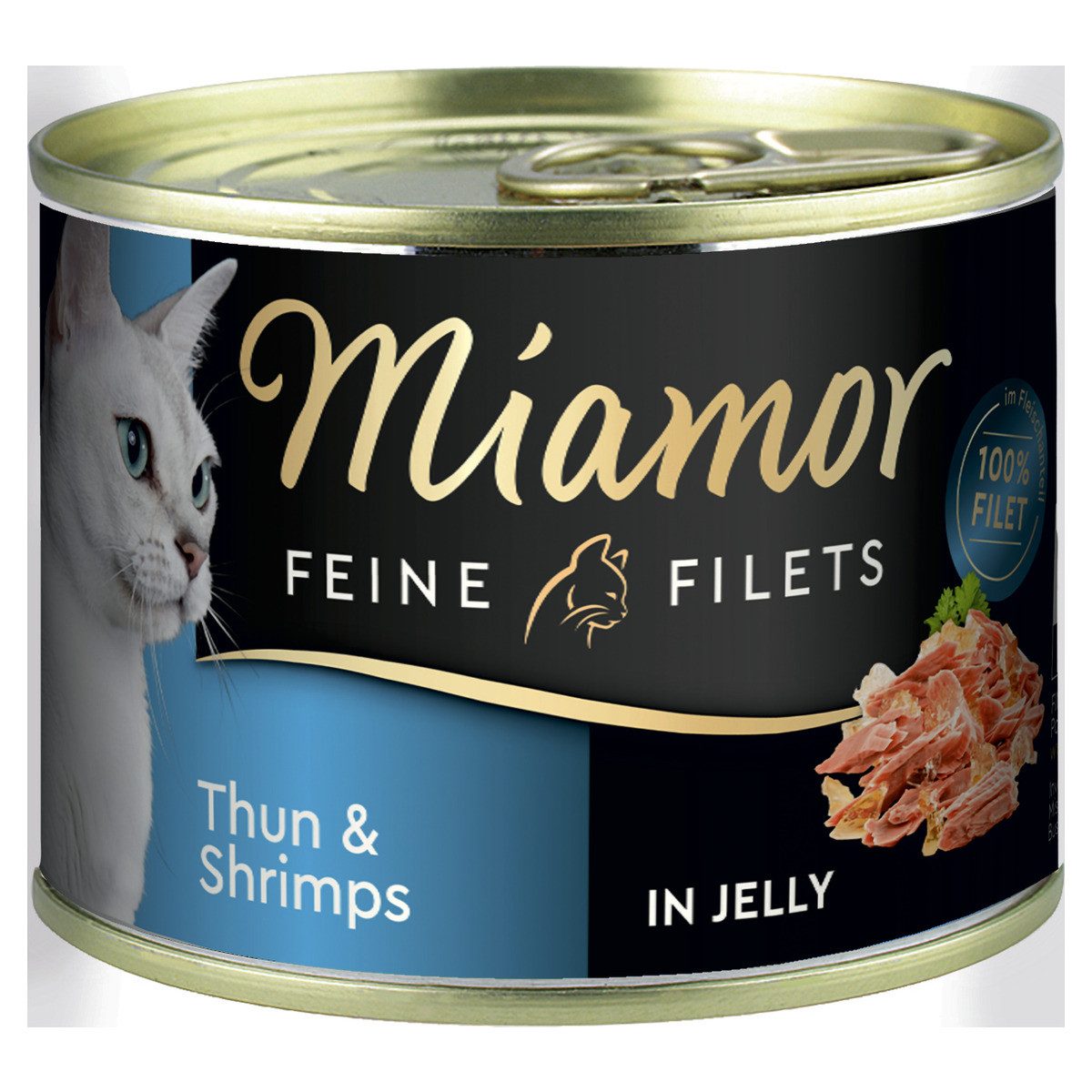 Miamor Feine Filets mit Thunfisch & Shrimps 185 g - 12 Stück, Nassfutter für: Katze