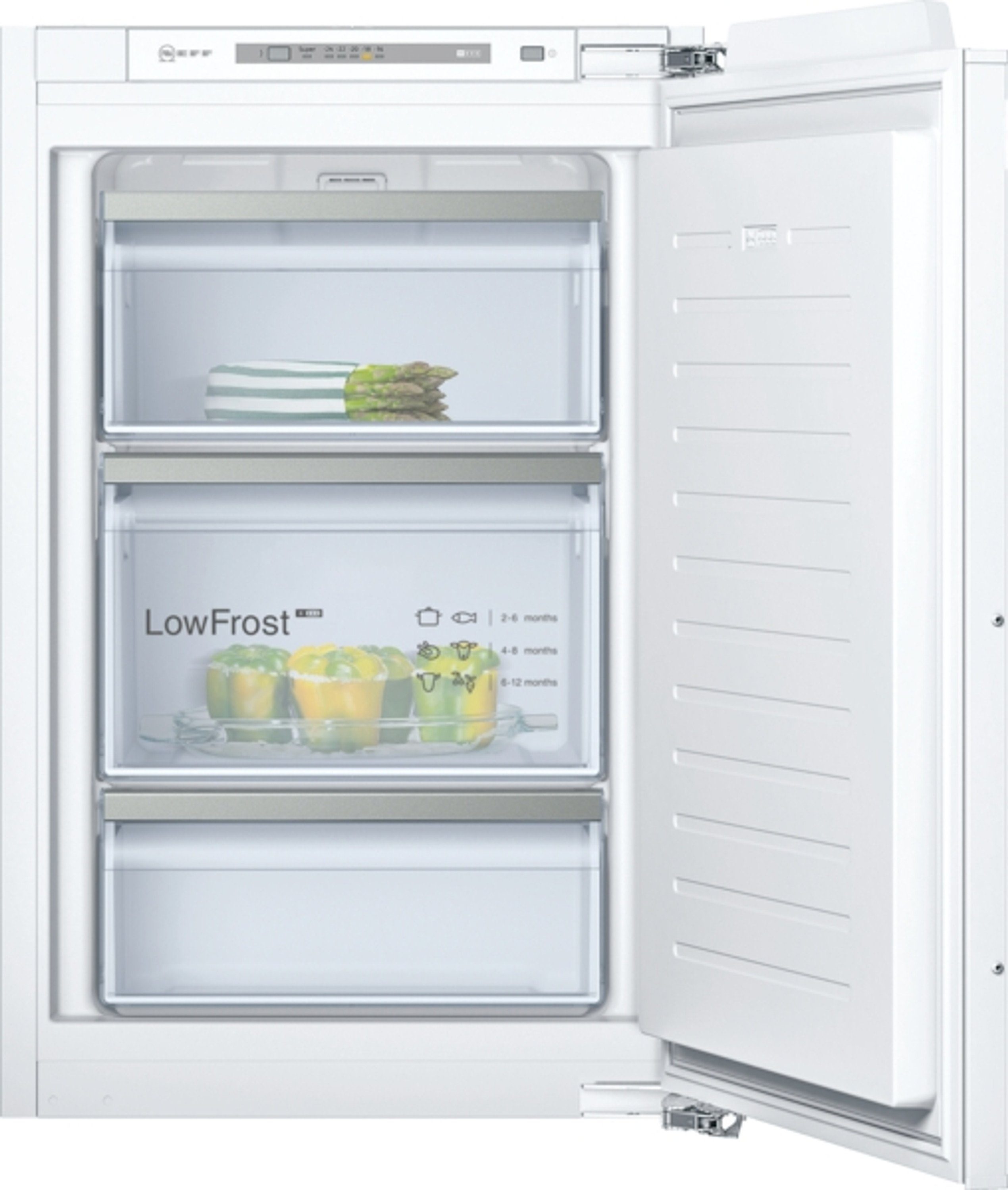 NEFF Einbaugefrierschrank N 70 GI1216DE0, 88 cm hoch, 56 cm breit, Gefrierschrank, Einbau, 87.4 x 55.8 cm, Flachscharnier mit Softeinzug