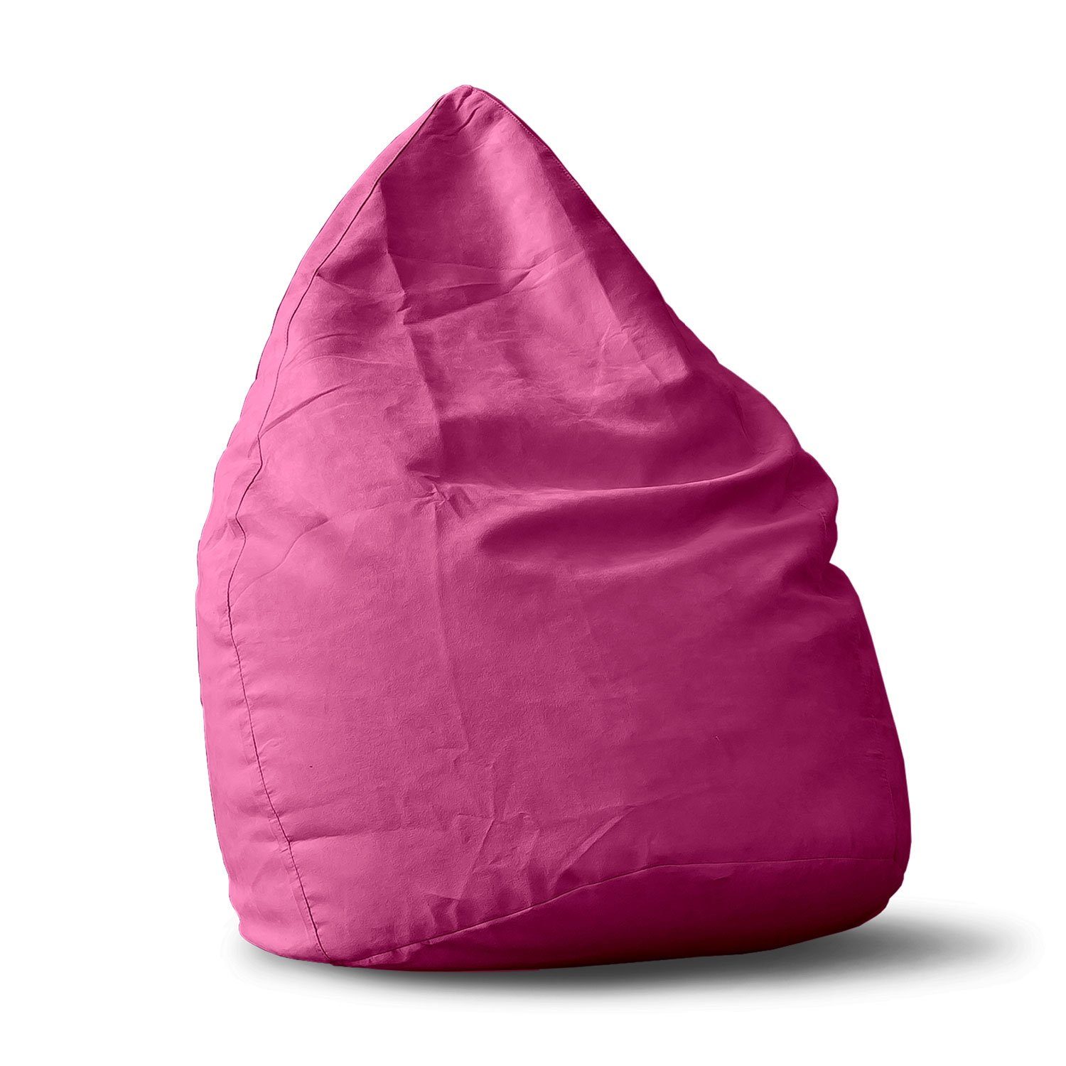 Lumaland Sitzsack Luxury XL Bodenkissen Sitzkissen 60x45cm, Microvelours weich Bean Bag 120L waschbar robust pink