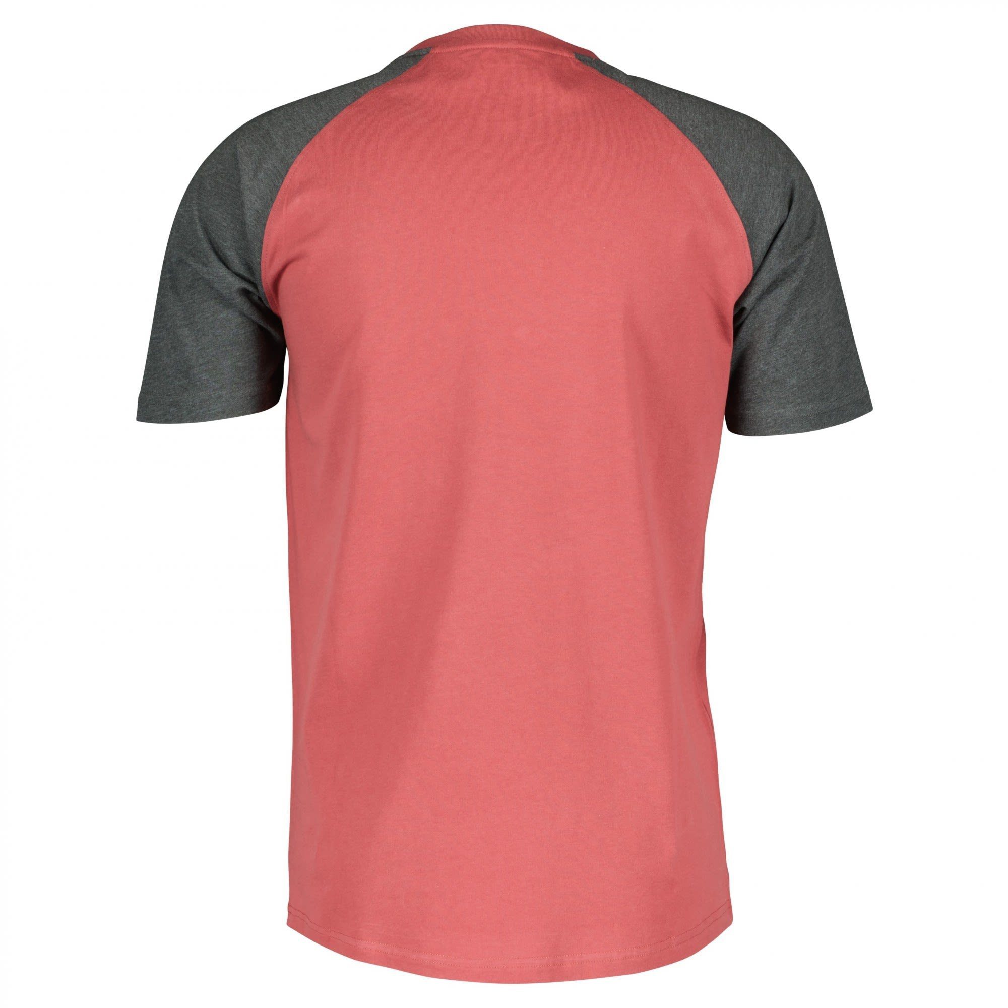 Scott T-Shirt Scott - S/sl Icon Burnt Kurzarm-Shirt M Dark Tee Red Grey Raglan Melange Herren