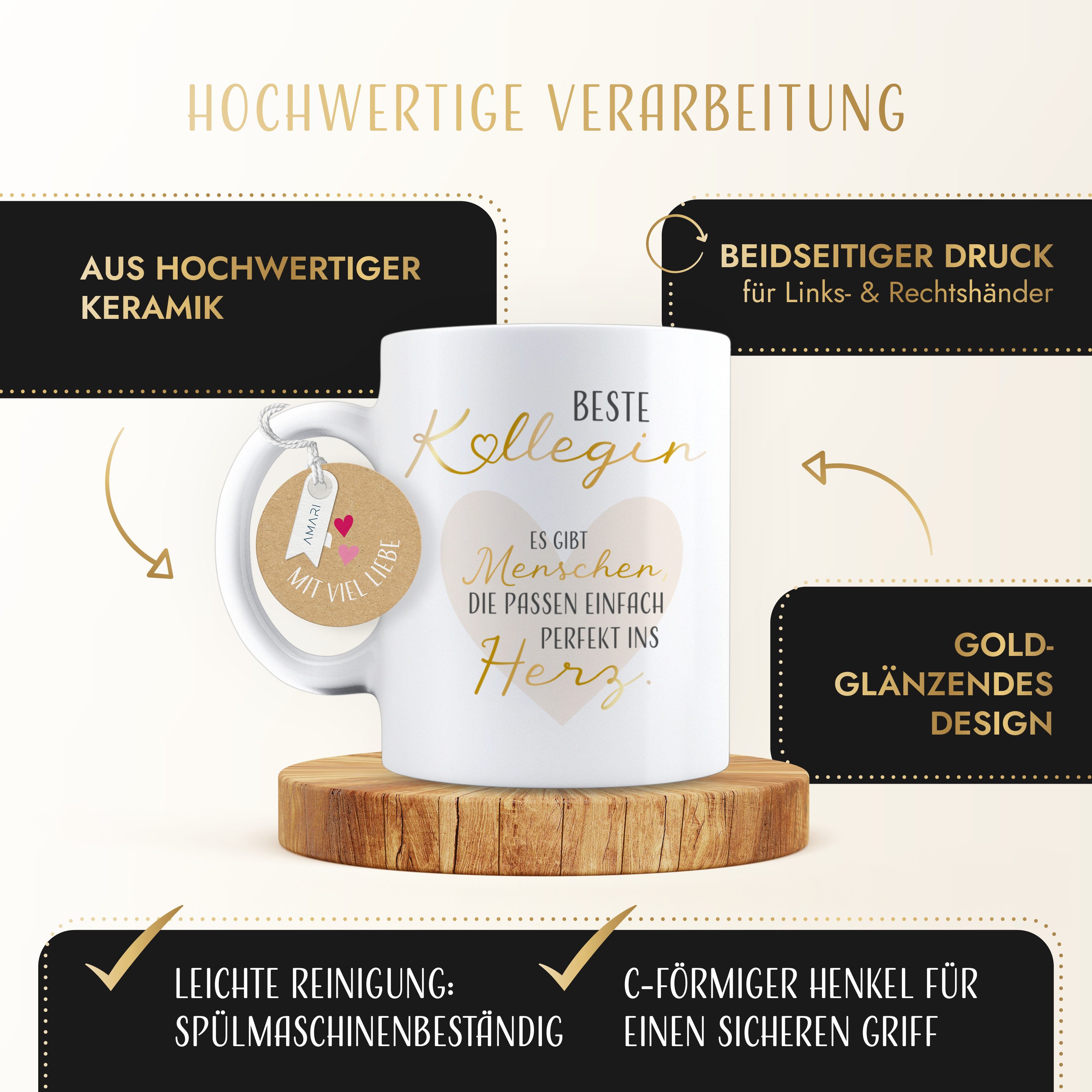 Amari Tasse AMARI ® Kollegin Tasse - Perfektes Geschenk für Arbeitskollegin, Tasse Kollegin 11