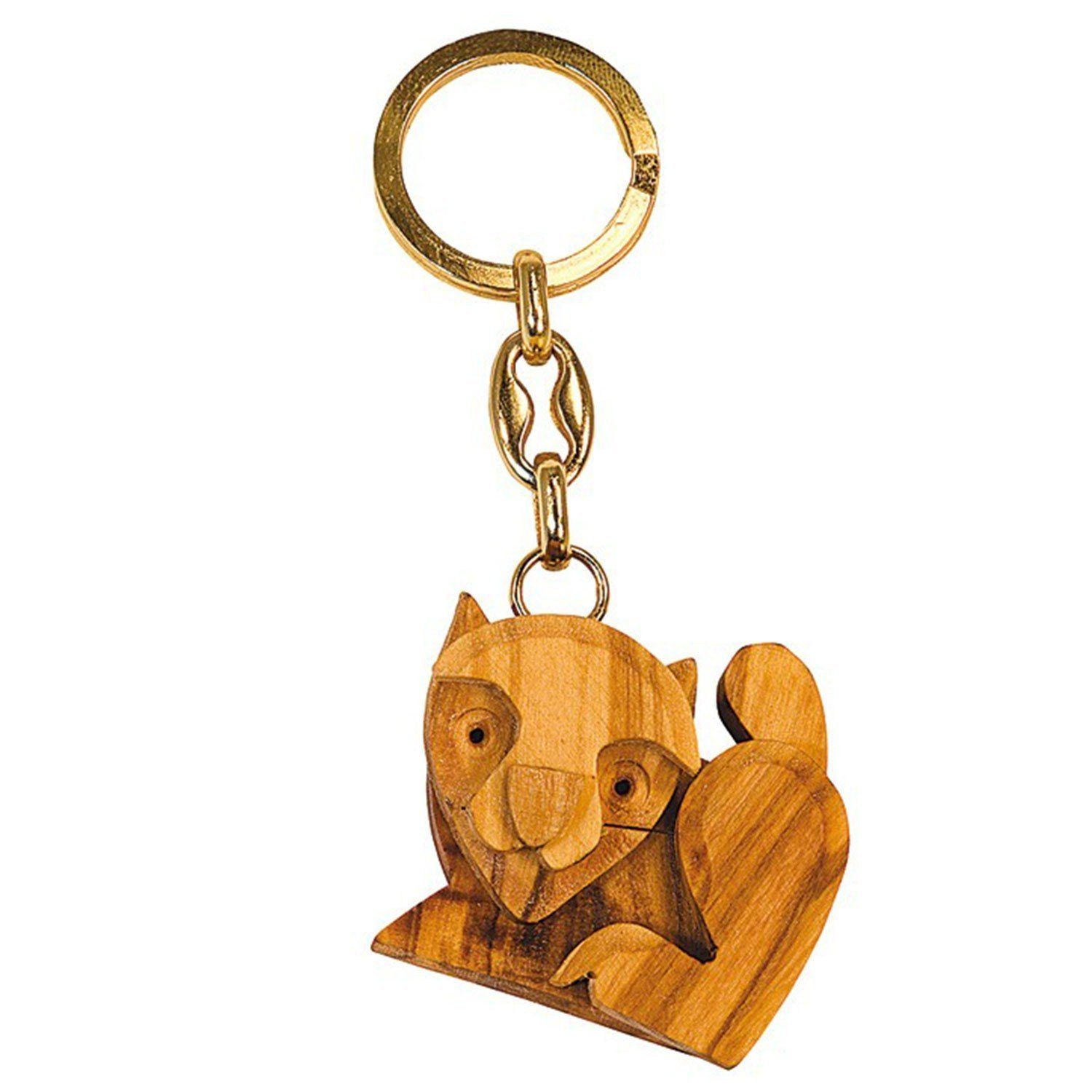 mitienda Schlüsselanhänger Schlüsselanhänger aus Holz - Katze