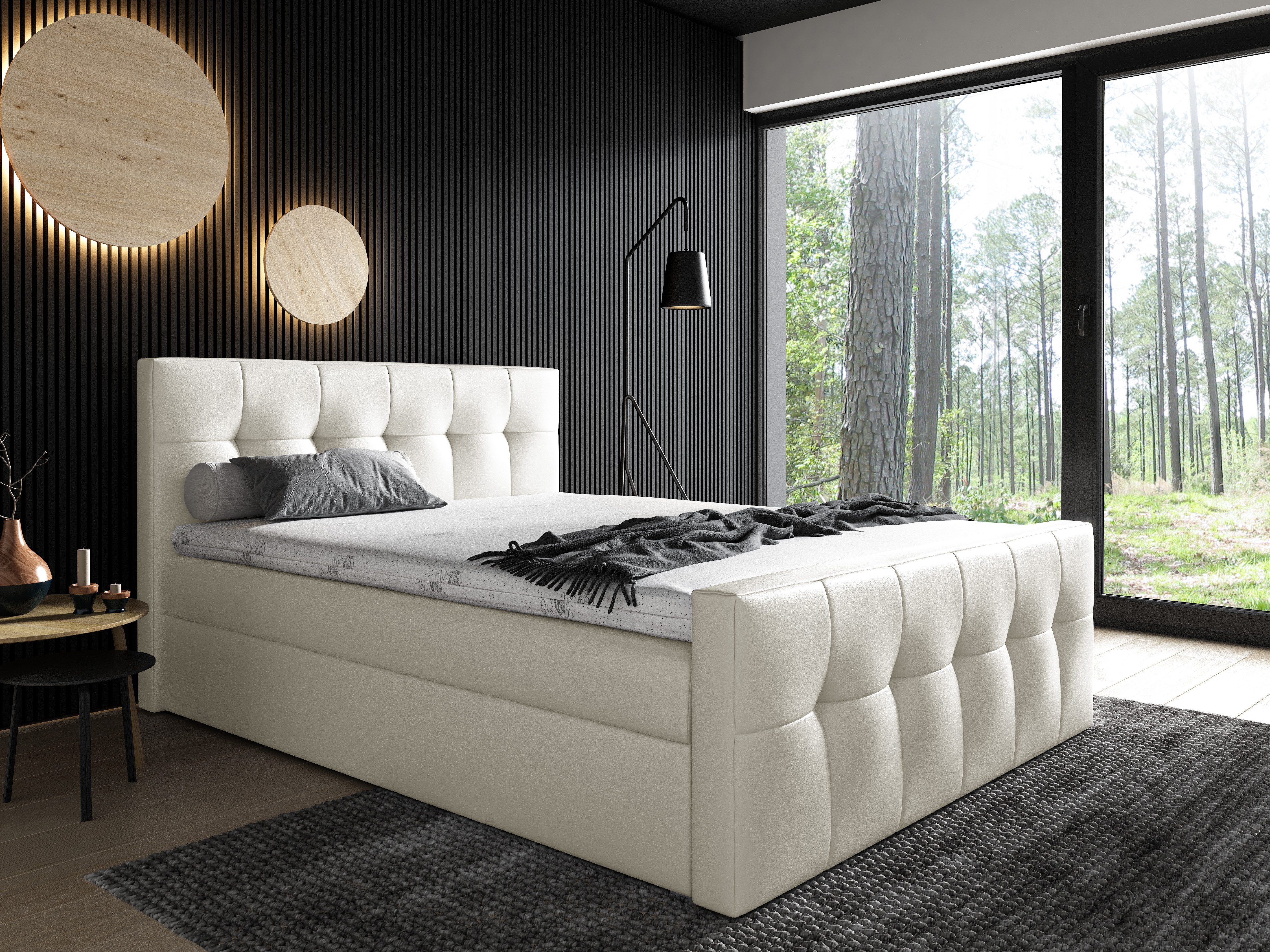 Schlaffabrik Boxspringbett MALIBU (Madryt 112), inkl. Matratze, Topper, Stauraum