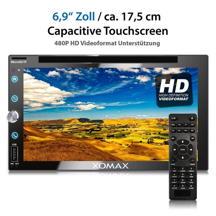 XOMAX XOMAX XM-2D6911 2DIN Autoradio mit DVD-/CD-Laufwerk SD USB und BLUETOOTH Autoradio
