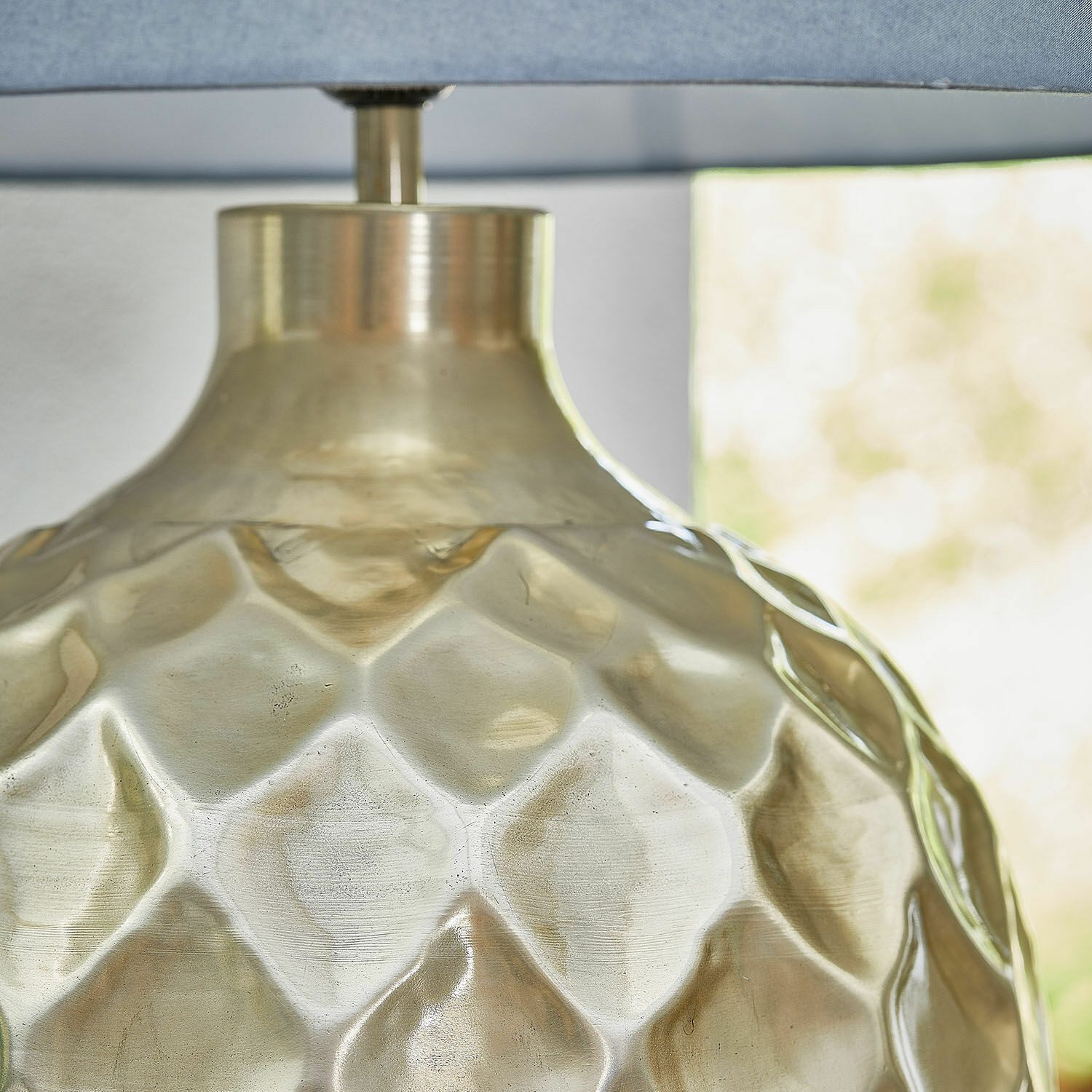Mirabeau Tischleuchte Tischlampe Maricot silber/grau