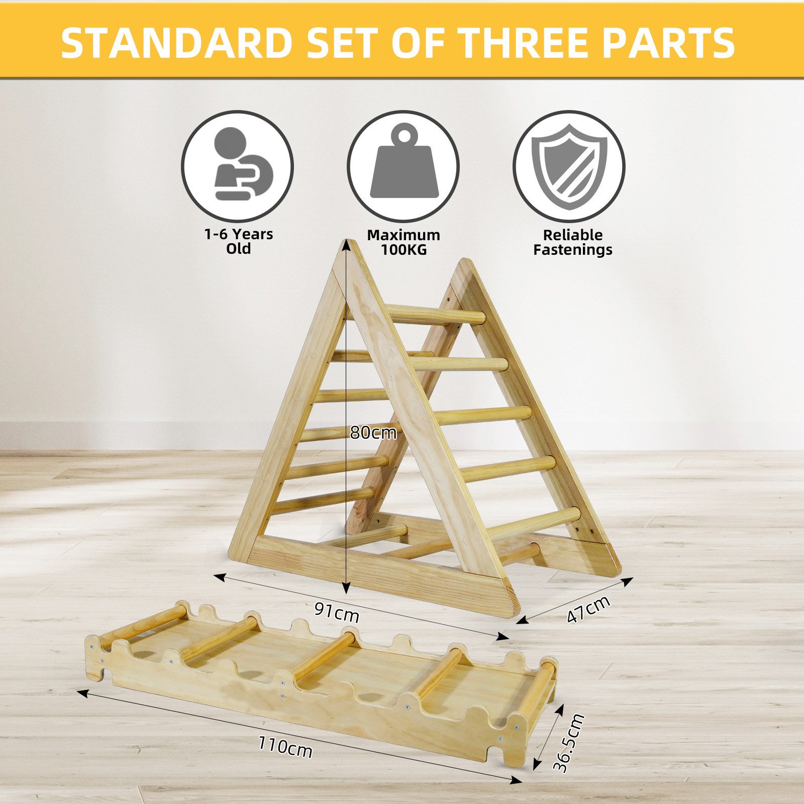 CCLIFE Klettergerüst Kletterdreieck mit Rutsche Montessori Klettergerüst Pi günstig online kaufen