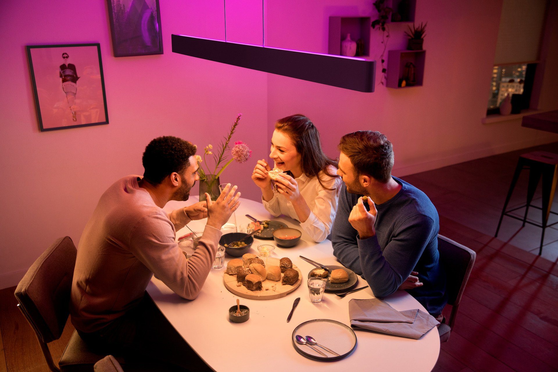 Philips Hue LED Pendelleuchte Ensis, Bluetooth, LED fest integriert, Farbwechsler, Doppelpack